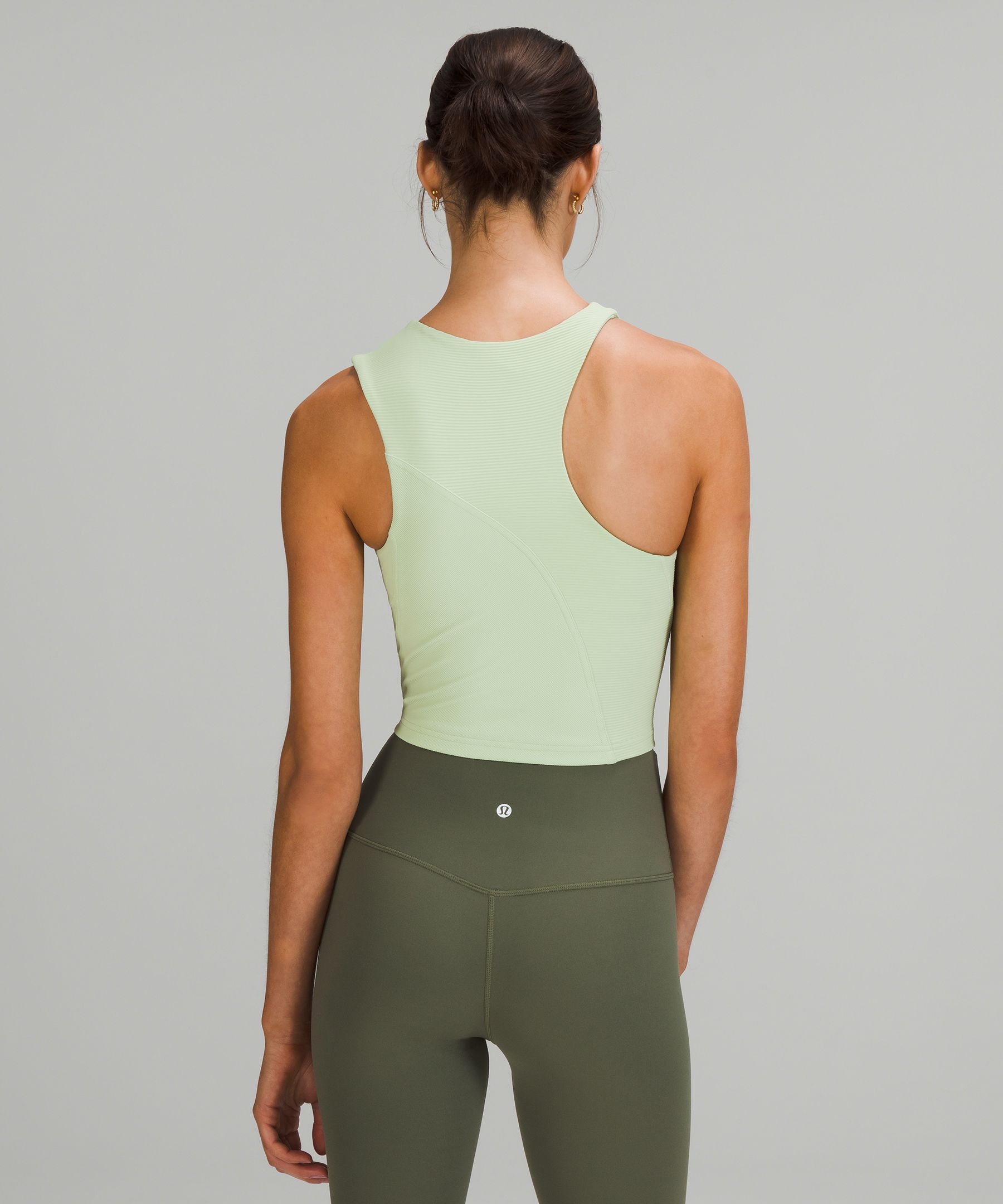 Ribbed Asymmetrical Yoga Tank Top