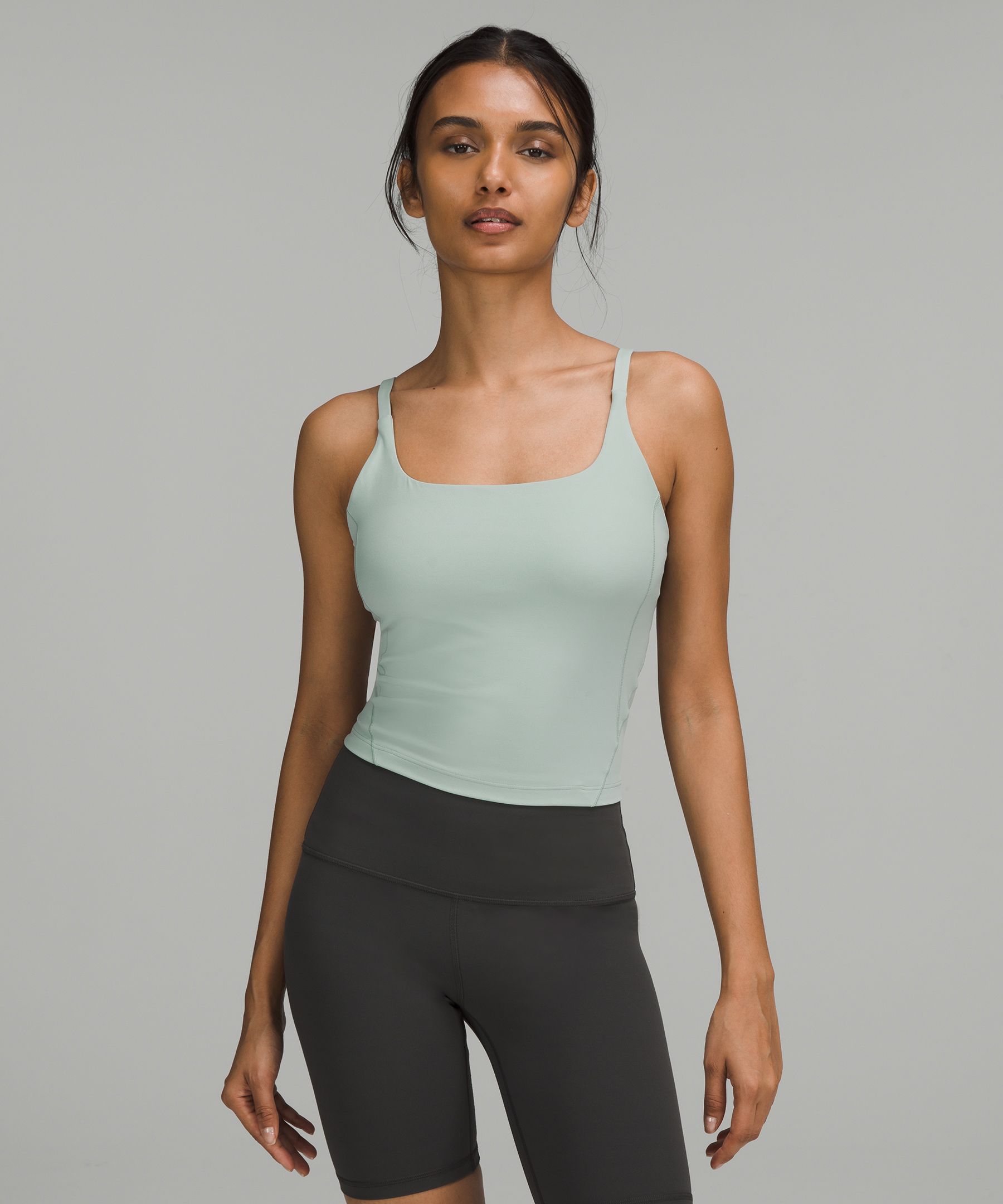 Lululemon Grey Strappy Racer Back Built In Bra Tank 8