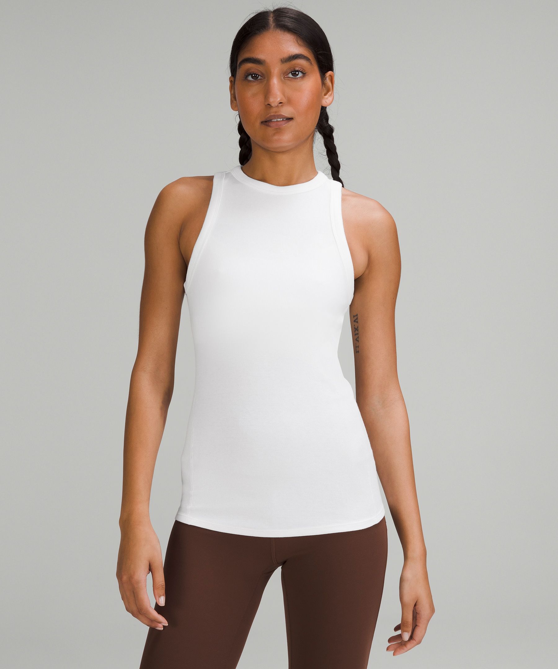 Lululemon athletica Asymmetrical Ribbed Cotton Tank Top, Women's  Sleeveless & Tops