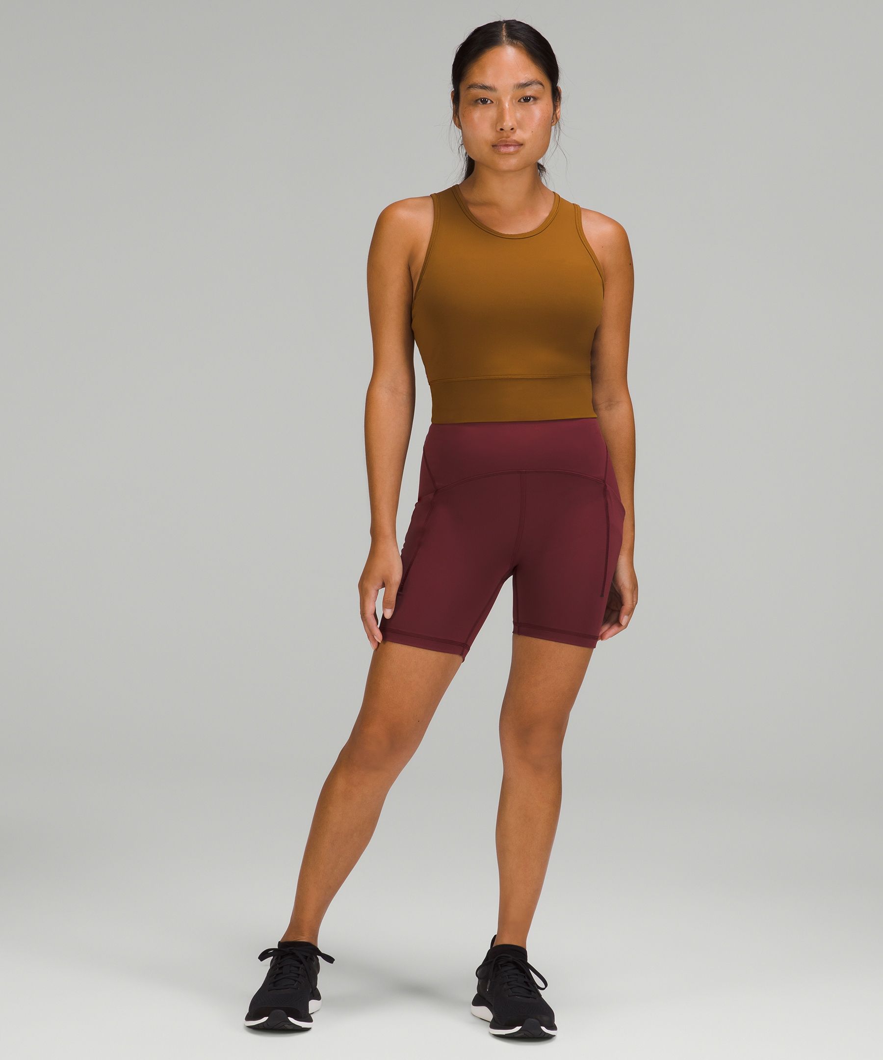 Cropped Crew-Neck Tank with Back Buttons, Regular