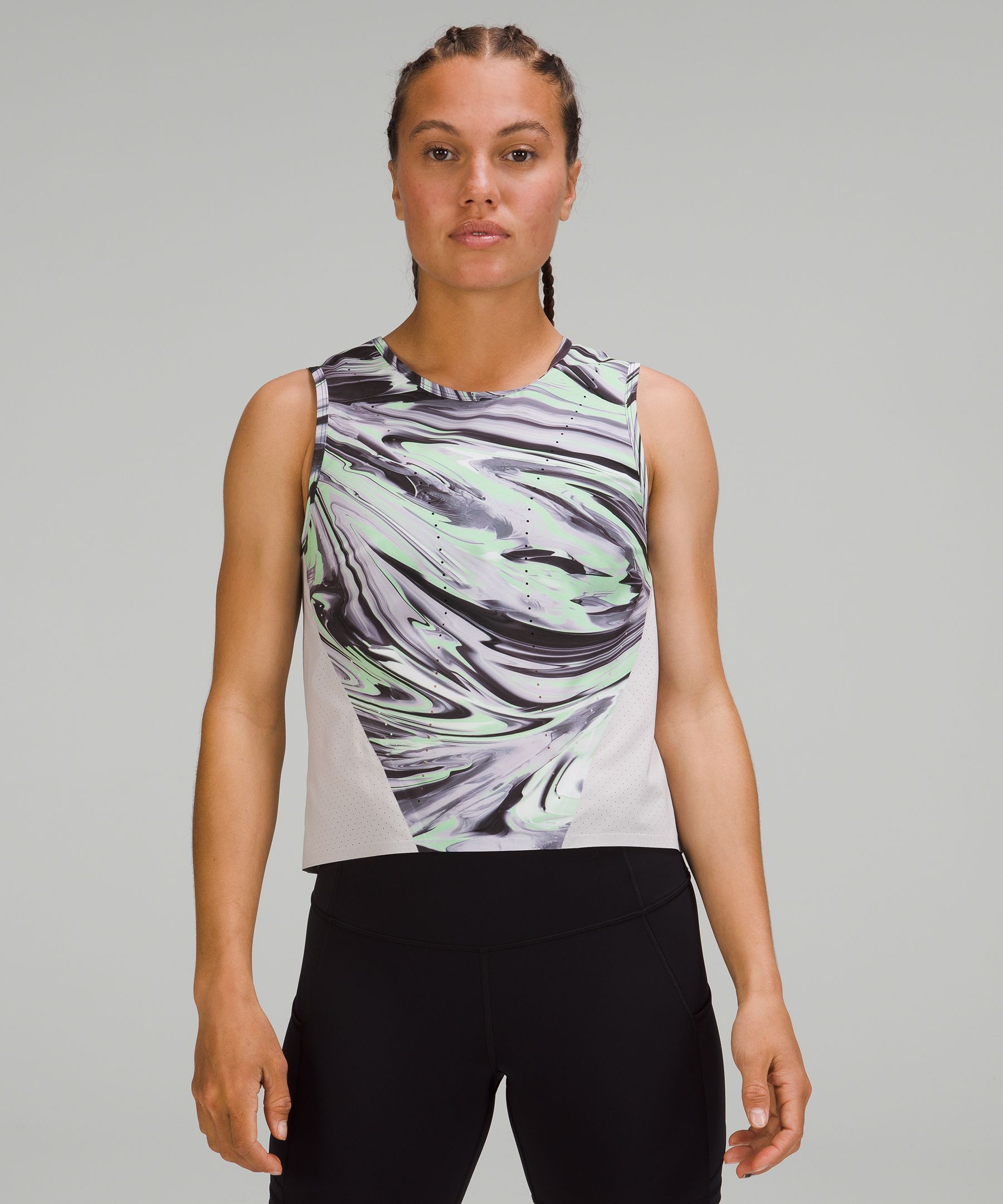 Lululemon Womens Heather Gray Built-In Sports Bra Sleeveless Tank Top Size 4