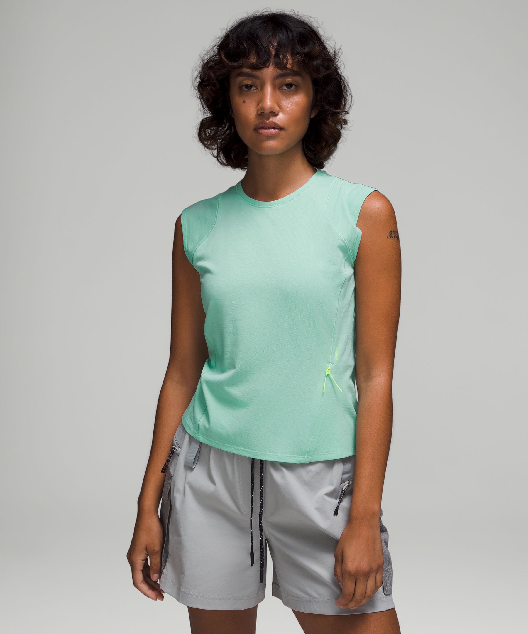 Lululemon Cap Sleeve Hiking Tank Top In Wild Mint