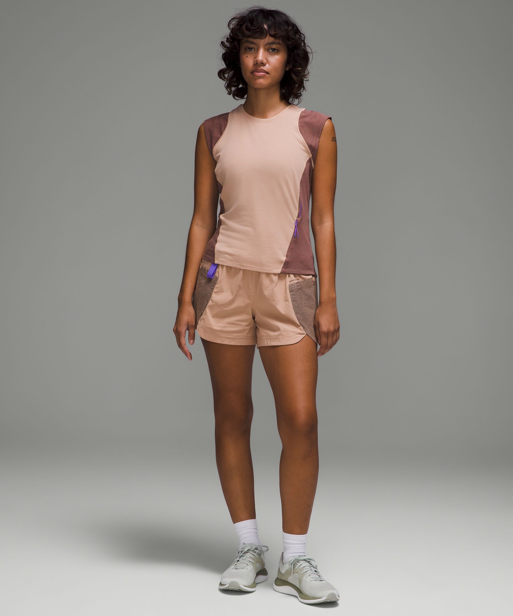 Lululemon Cap Sleeve Hiking Tank Top In Pink Clay/dark Oxide