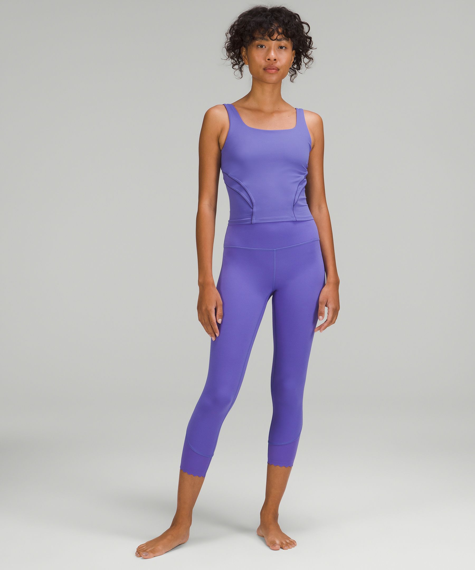 Lululemon purple cross back nulu yoga tank, size 8 – Belle Boutique  Consignment