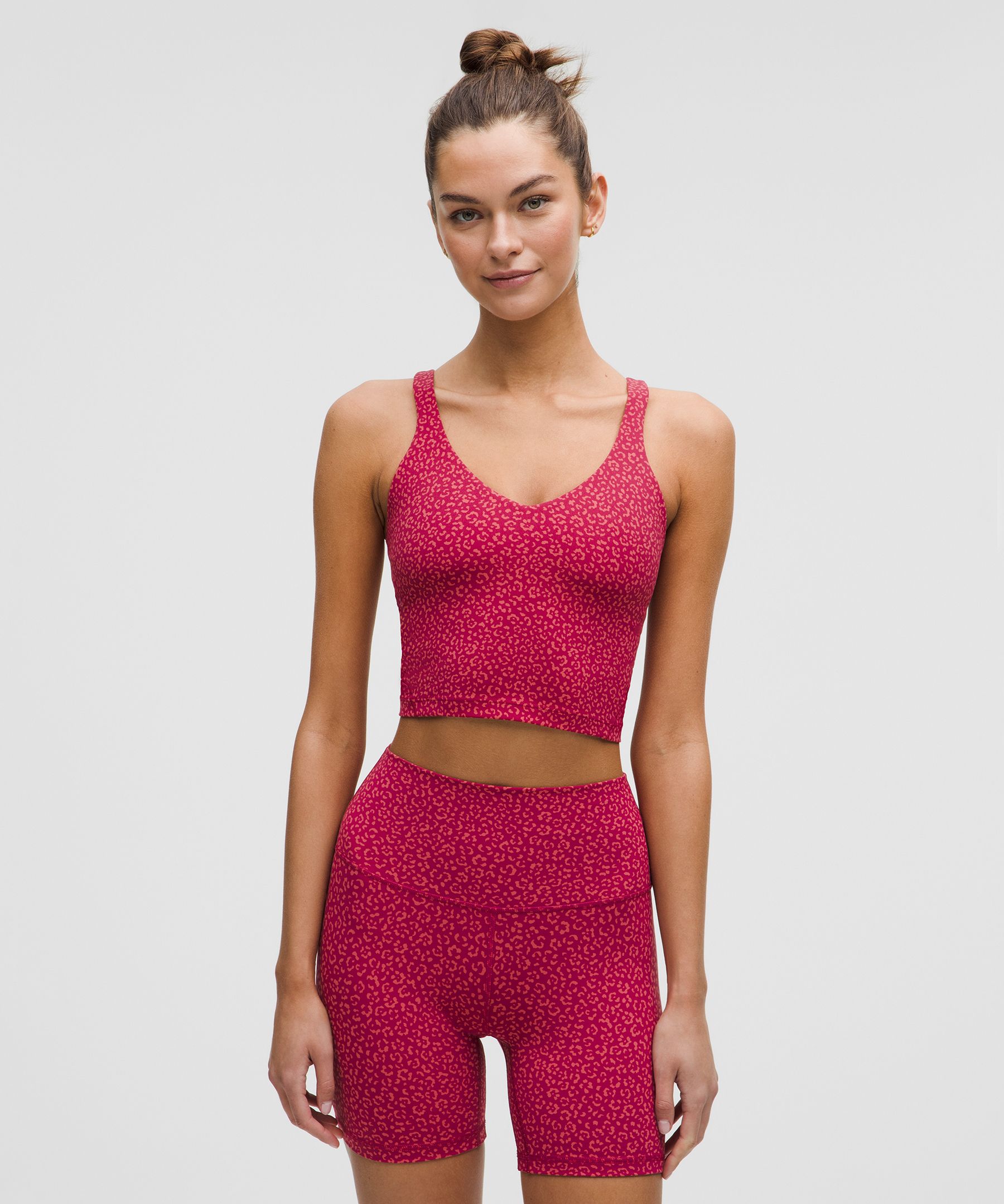 Lululemon Align™ Tank Top Light Support, A/B Cup - Leopard Daisy Desert Red Magenta Smoke