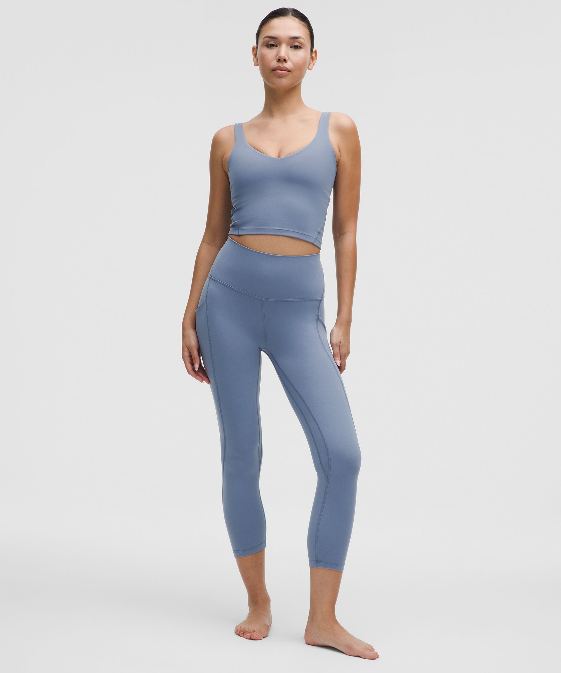 Lululemon Ebb To Street Cropped Racerback Tank Top Light Support, B/c Cup