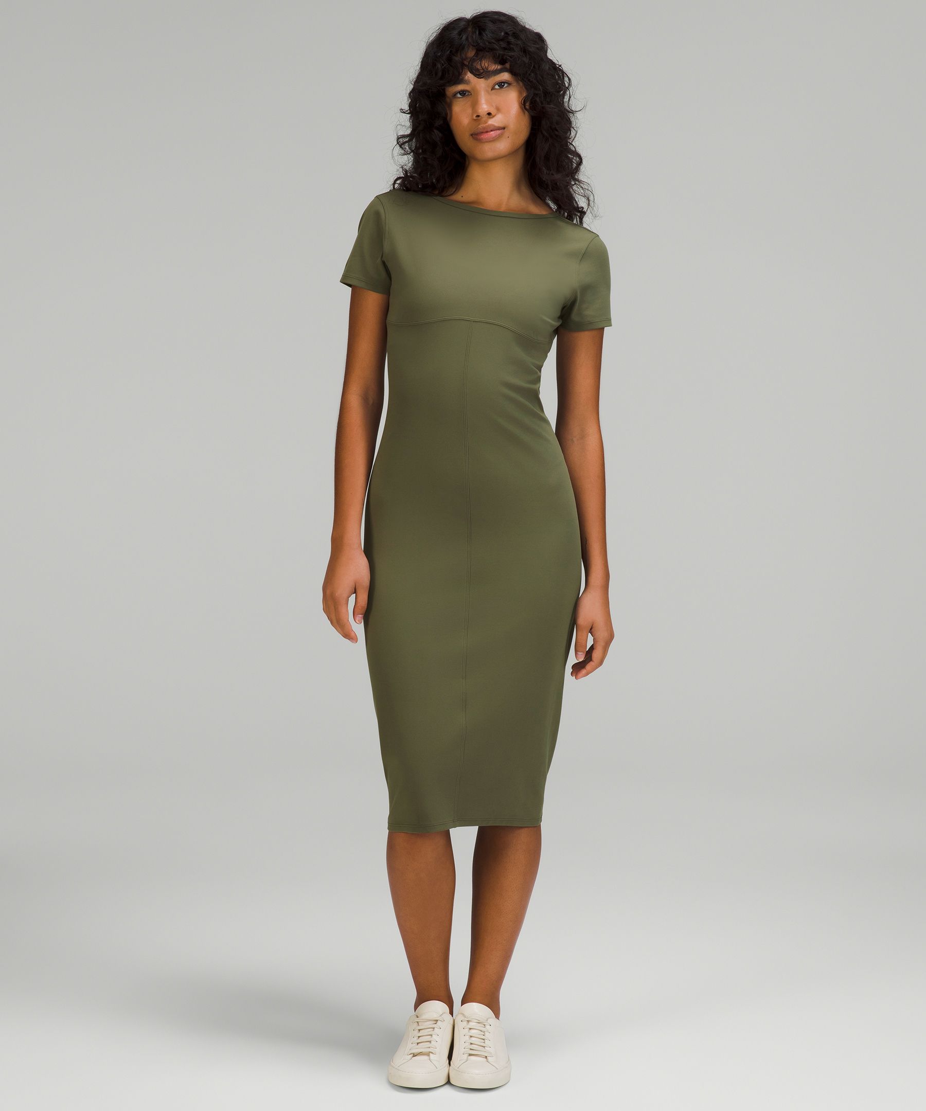 Shirred Nulu Midi Tank Dress