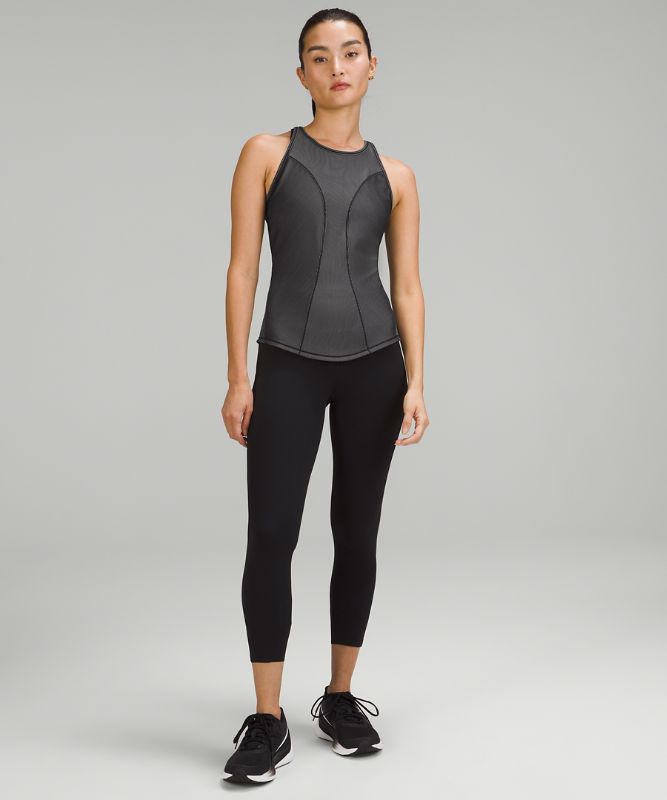 Base Pace Two-Toned Ribbed Tank Top