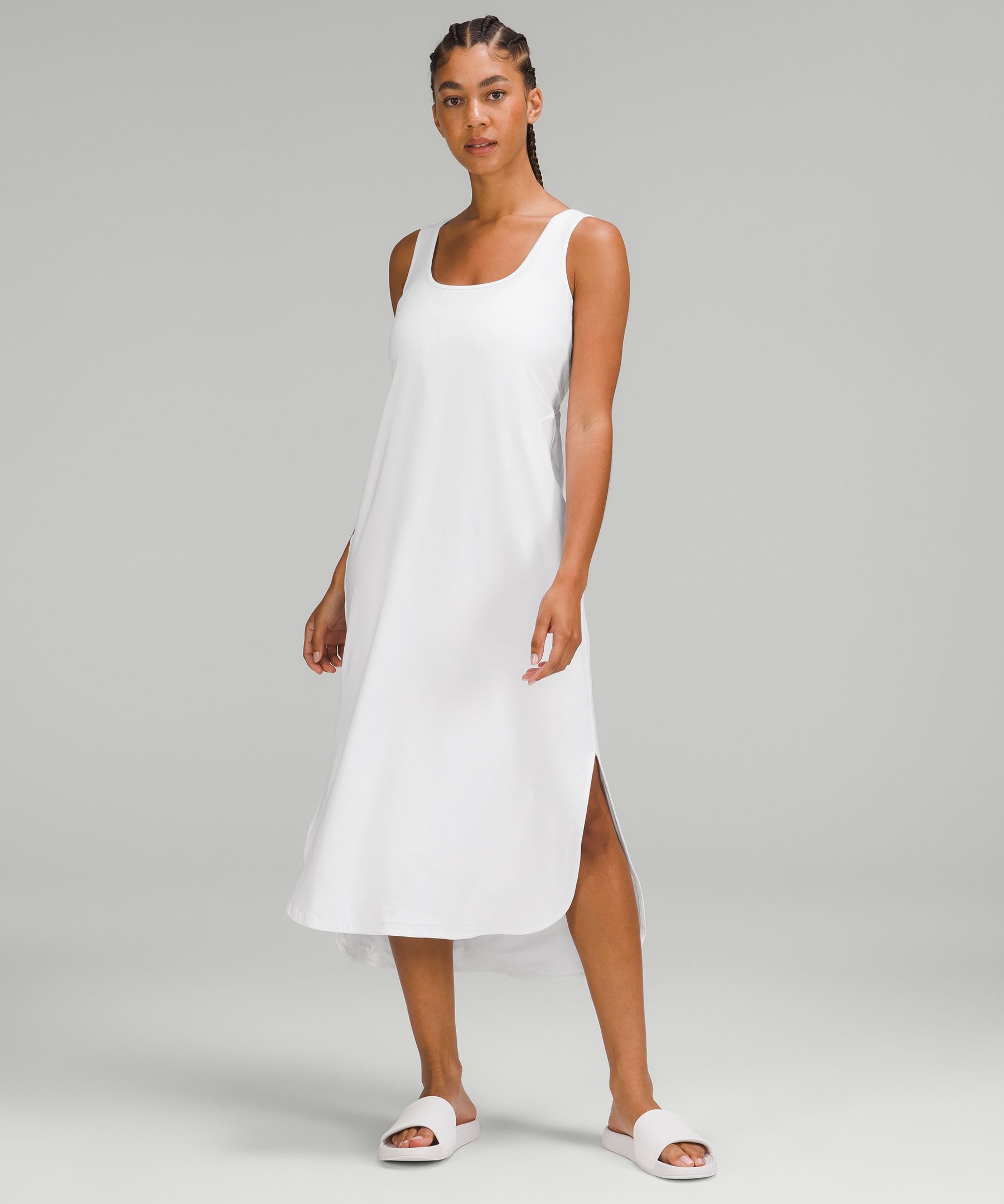 Pima Cotton Open-Back Midi Dress