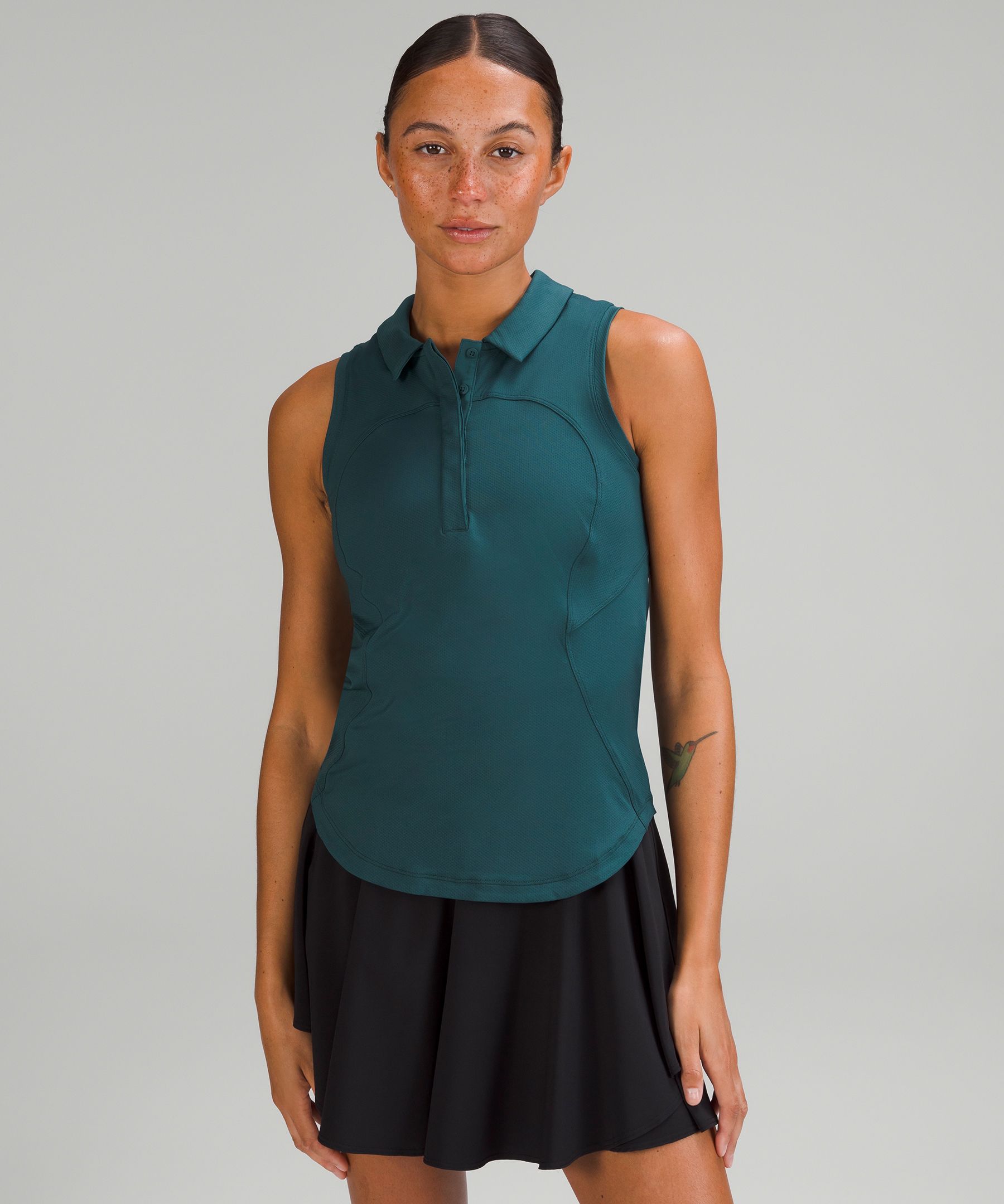 Lululemon Quick-dry Sleeveless Polo Shirt In Green