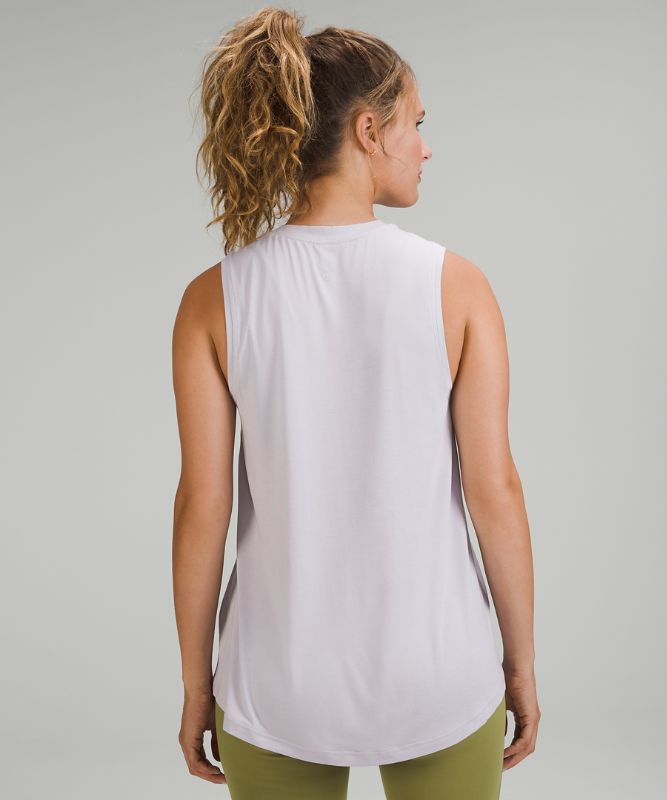 Modal-Silk Blend Tie-Front Yoga Tank Top