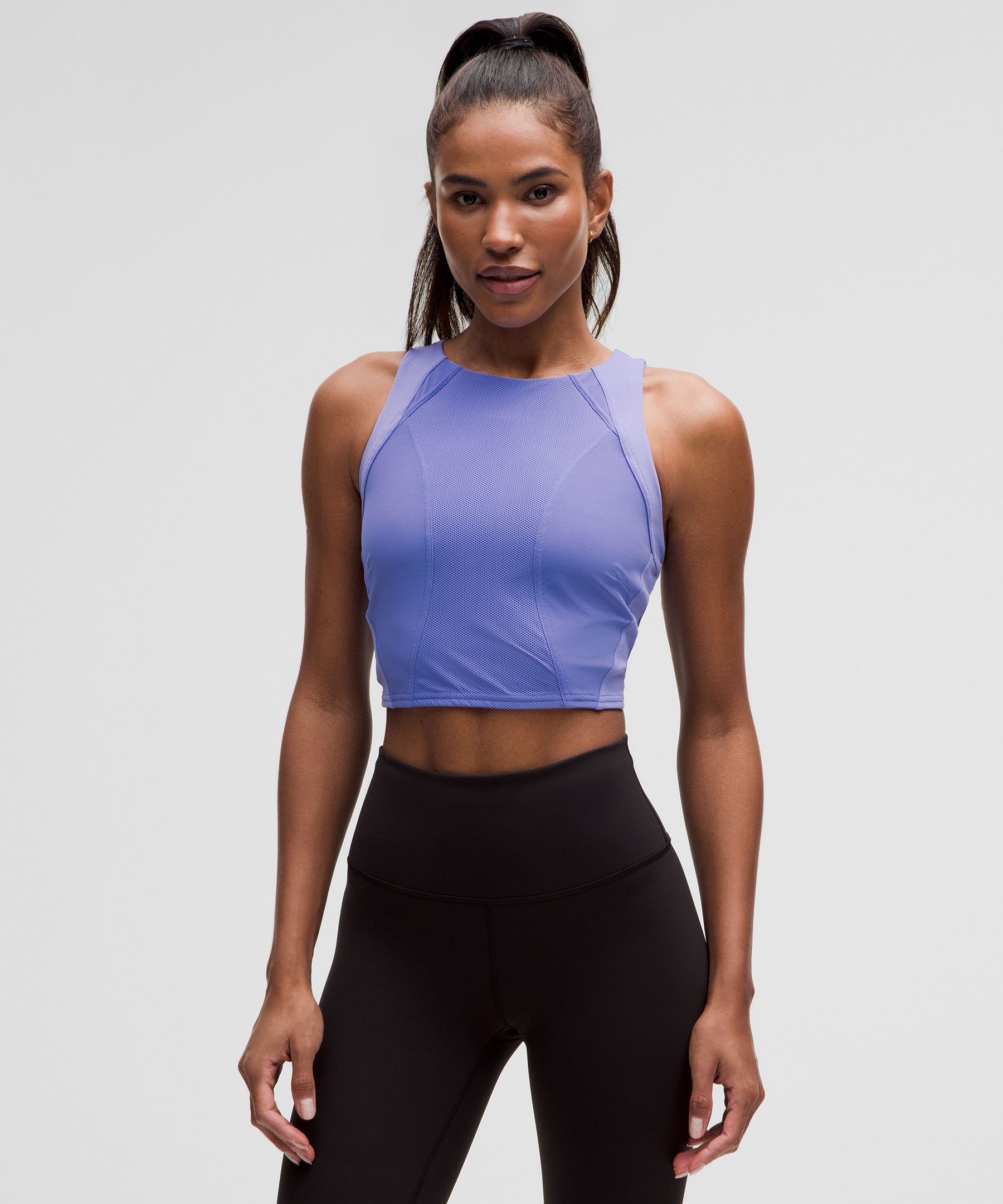 Mesh Panelled Training Shelf Tank Top