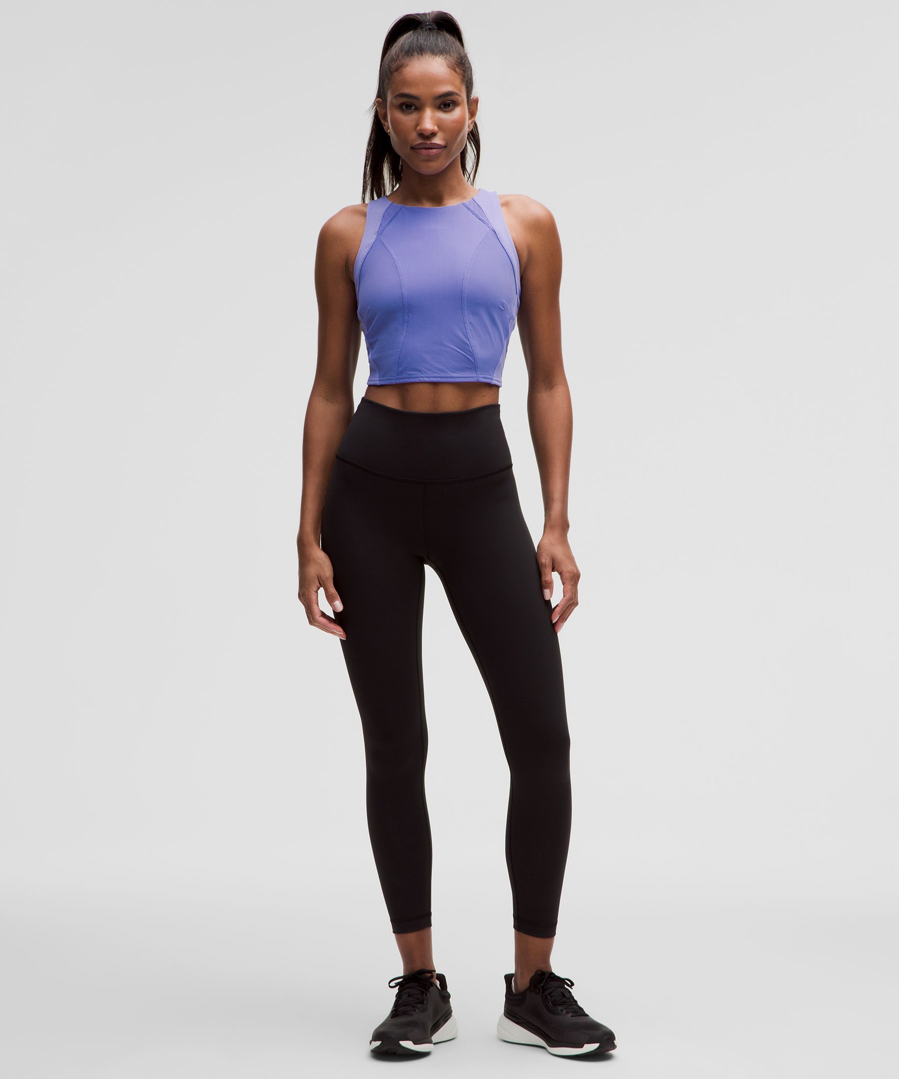 Lululemon Nulu Mesh Panels High-Rise Crop 21 size 4 Blue - $38 - From Maryn