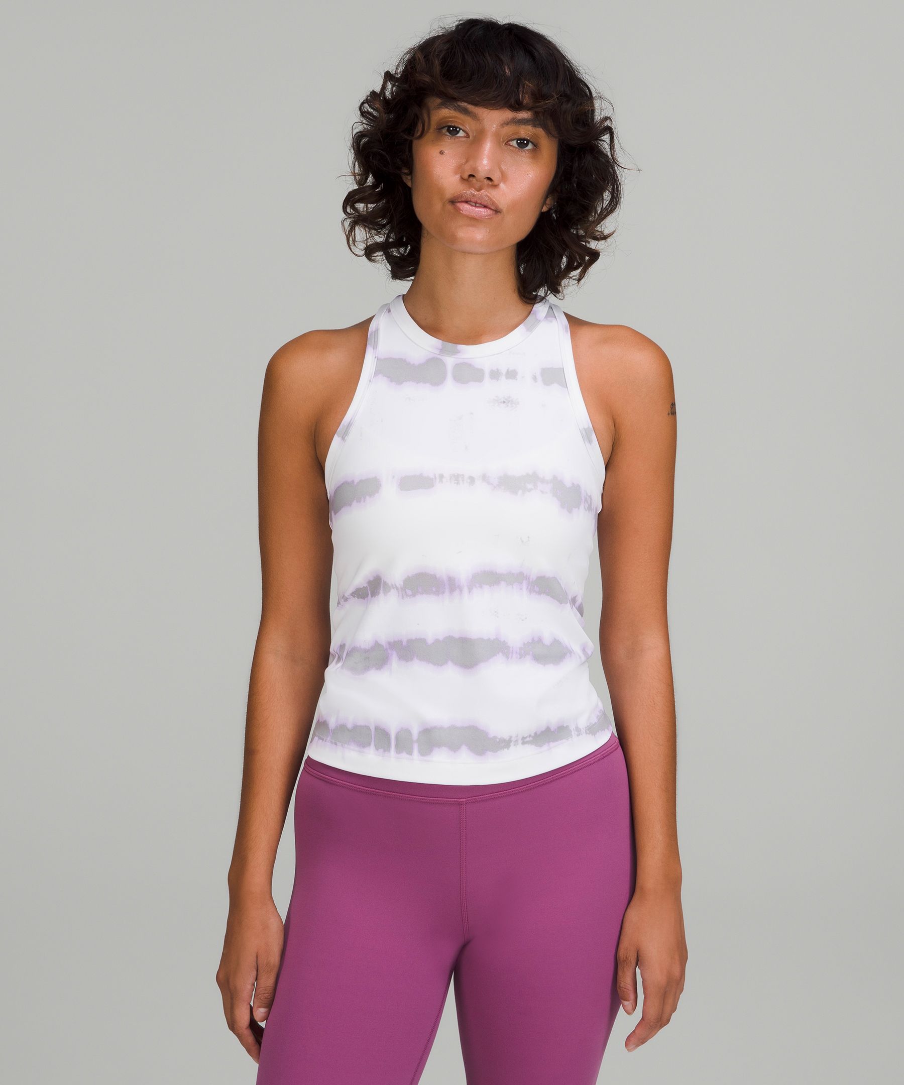 Lululemon Align Waist-Length Racerback Tank Top - Spray Leaf Fireside Red  Multi - lulu fanatics