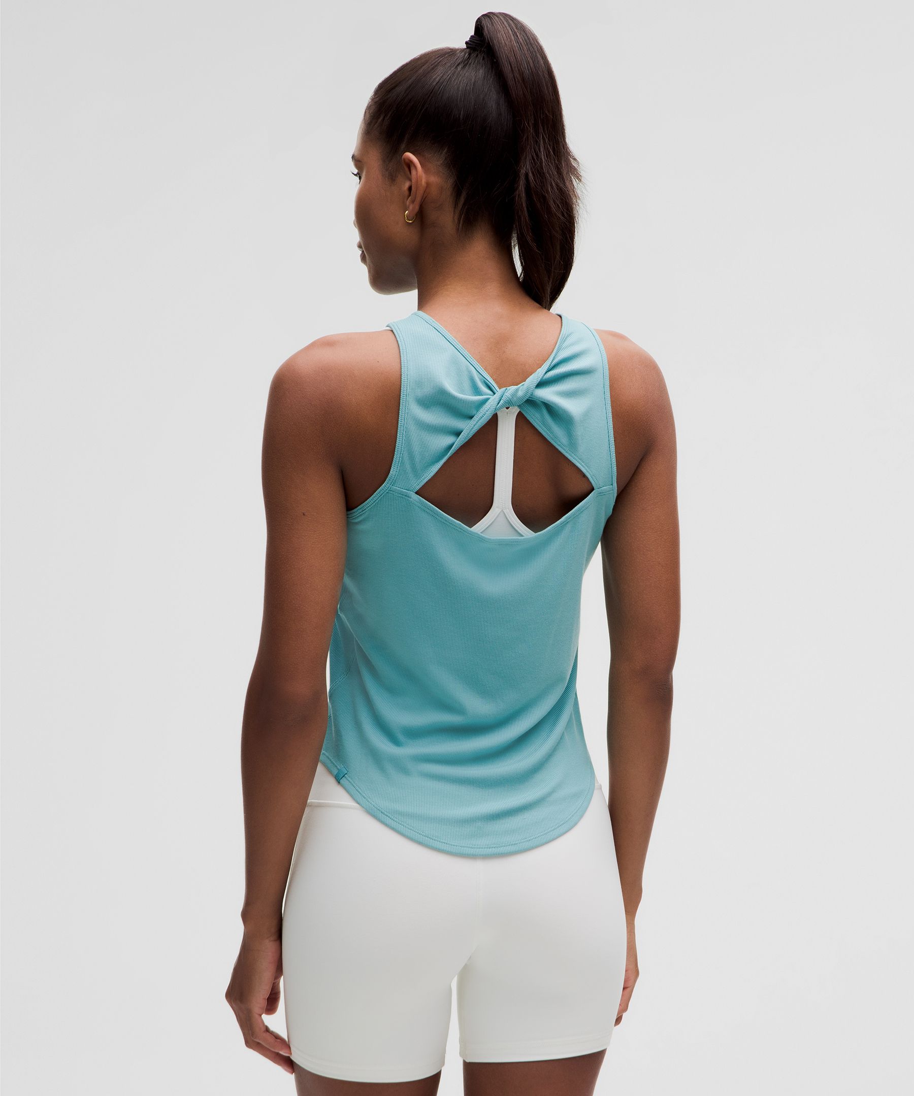 Twist-Back Ribbed Tank Top