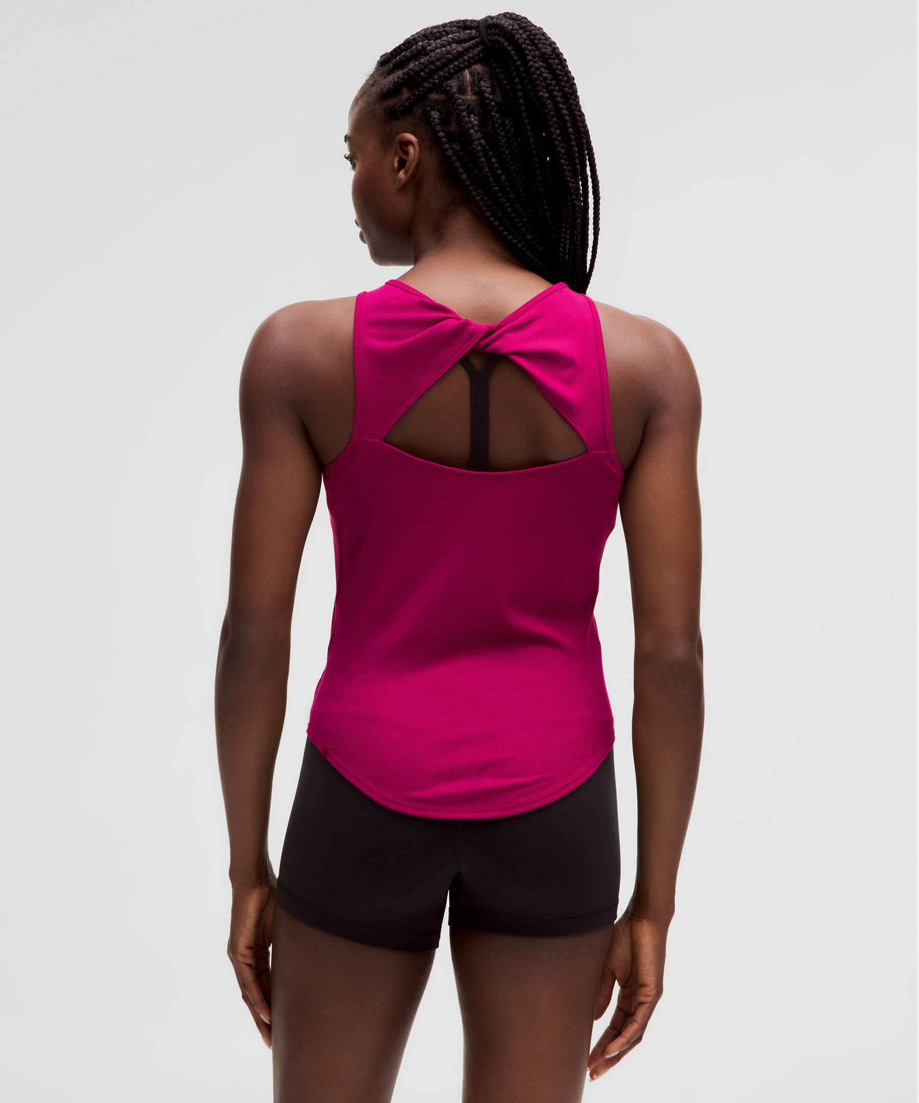 Modal Silk Twist-Back Yoga Tank Top