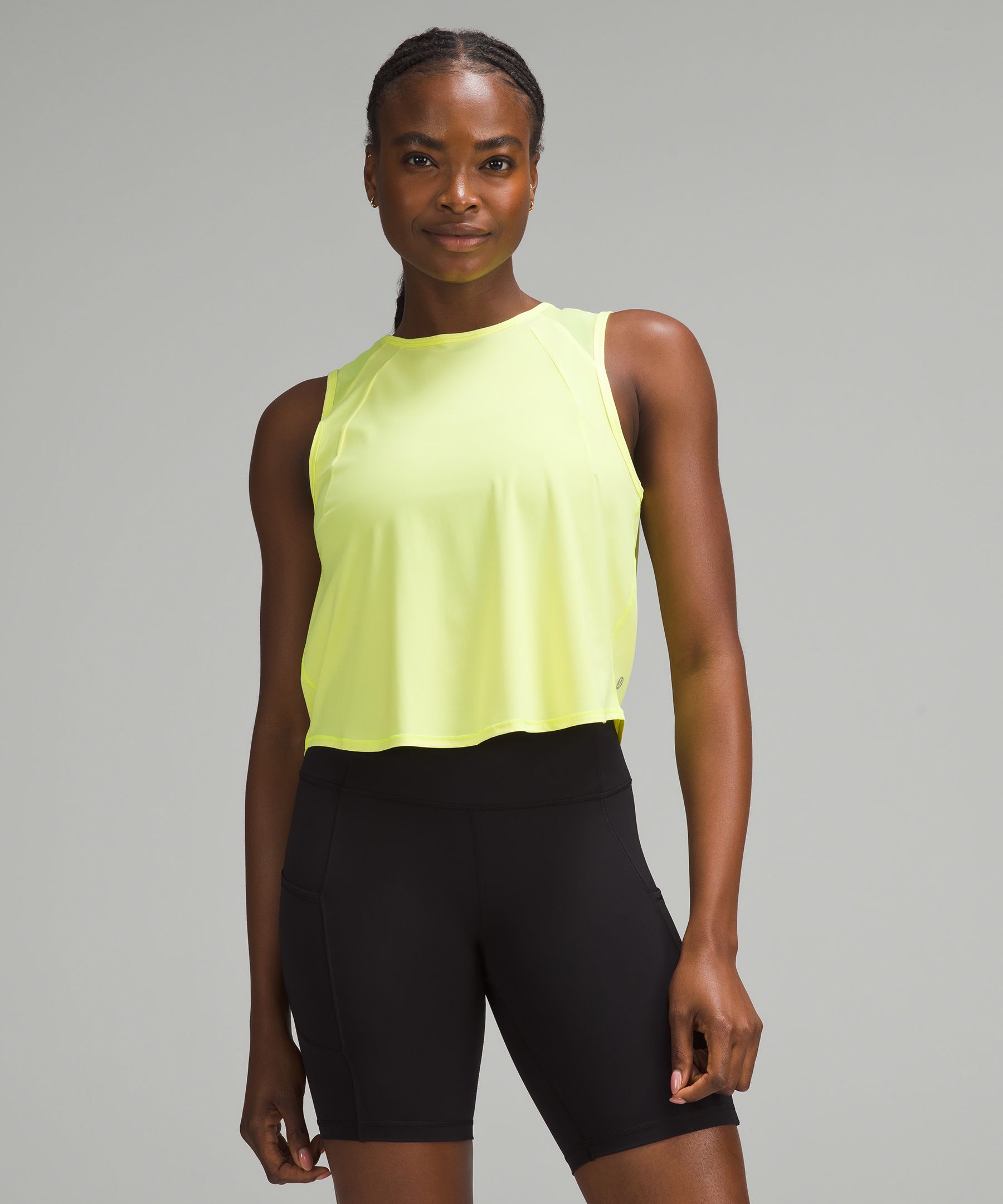 lululemon – Women’s Sculpt Cropped Tank Top Pleated – Color Yellow/Neon – Size 20
