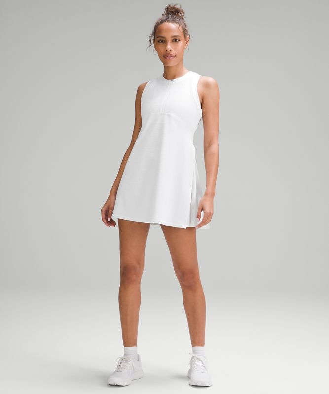 Grid-Texture Sleeveless Tennis Dress