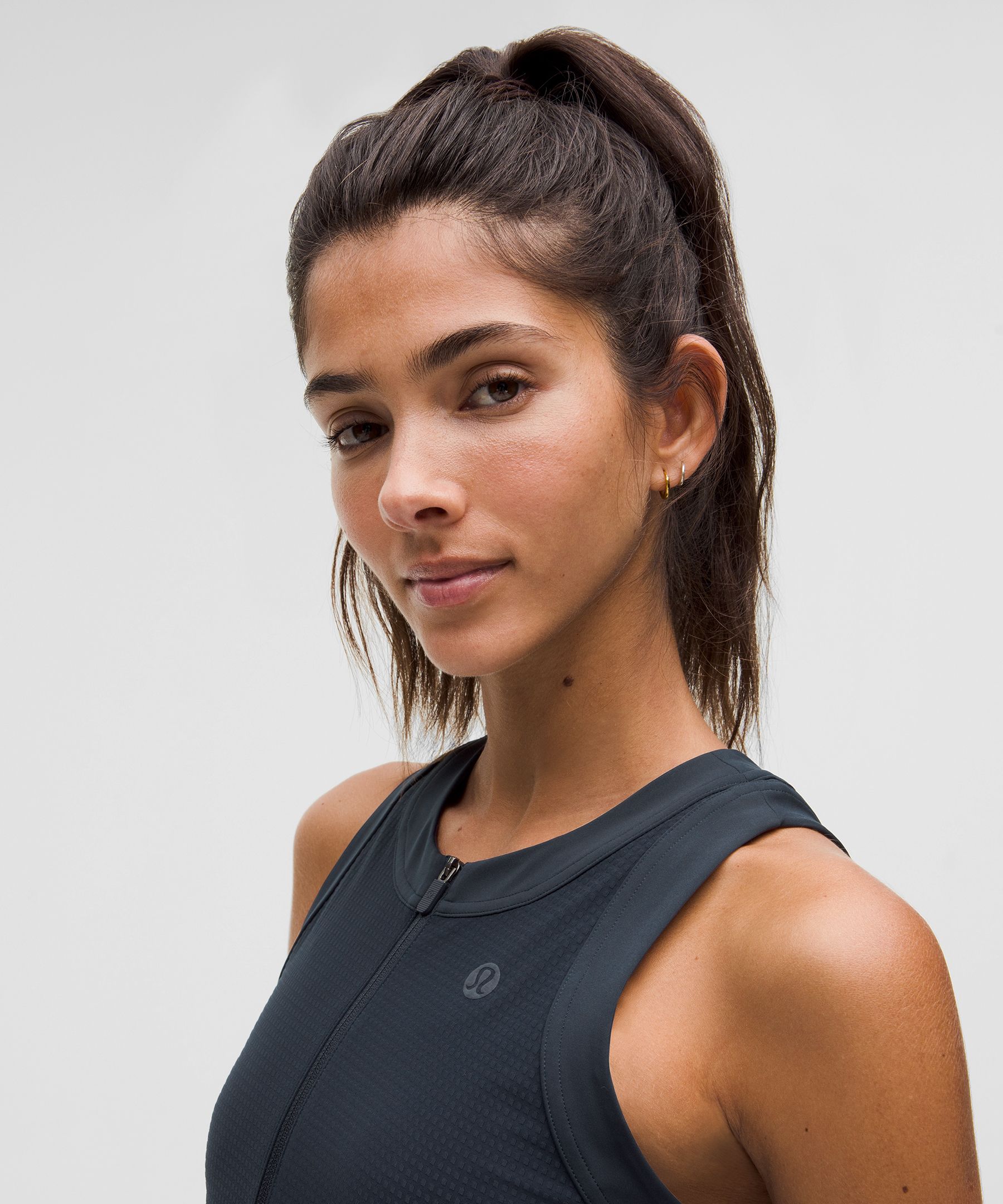 Shop Lululemon Grid-texture Sleeveless Tennis Dress