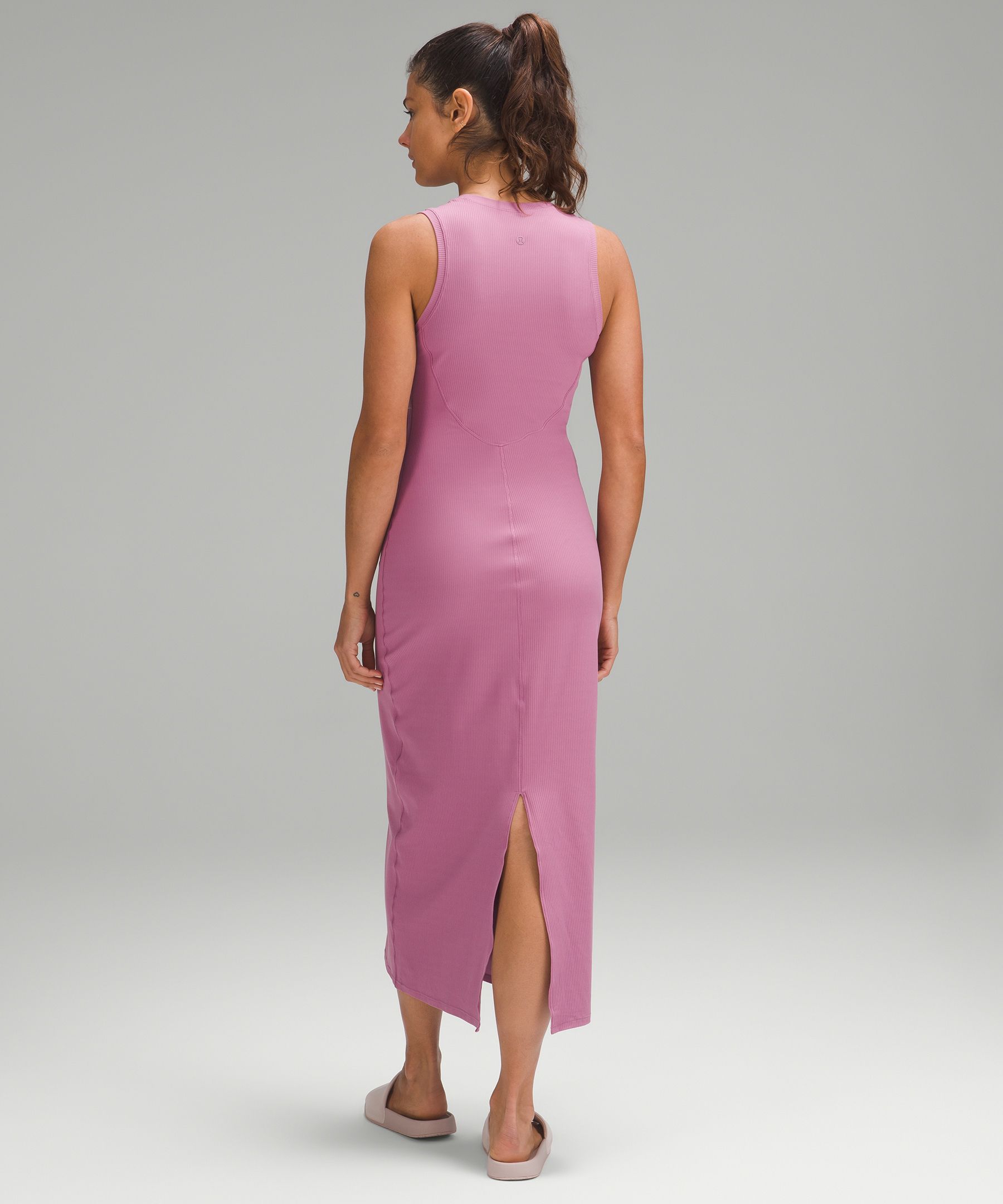lululemon all aligned ribbed midi dress Yesterday was mail day Black and Java All Aligned Ribbed midi dress!!! So  flattering : r/lululemon