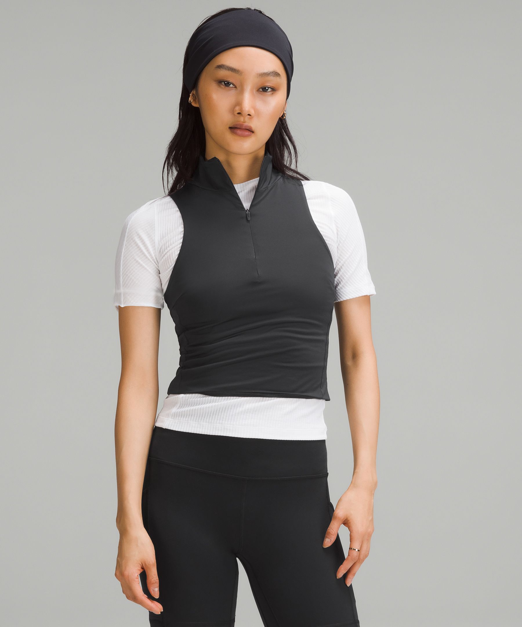 Shop Lululemon Tight-fit Lined Half-zip Tank Top