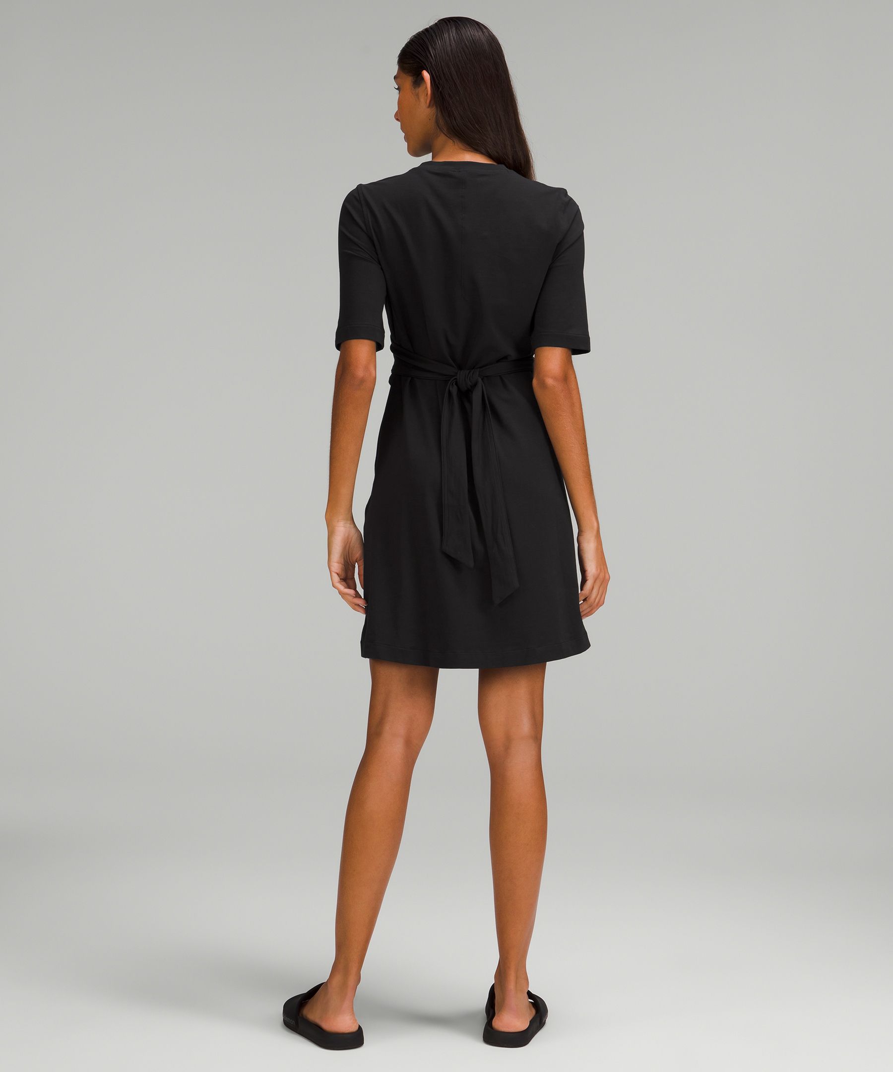 Cotton Wrap-Front T-Shirt Dress