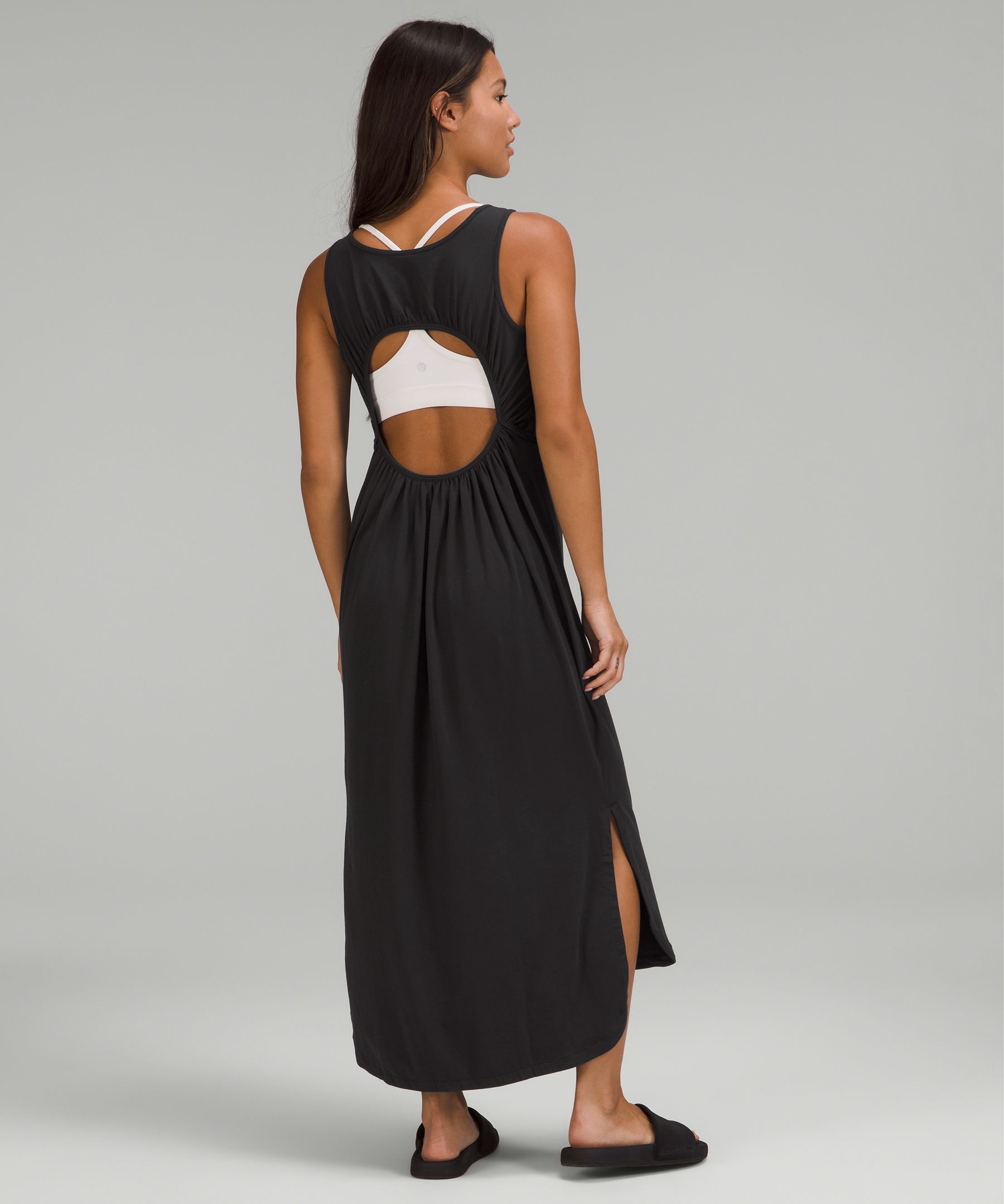 Pima Cotton Open-Back Midi Dress