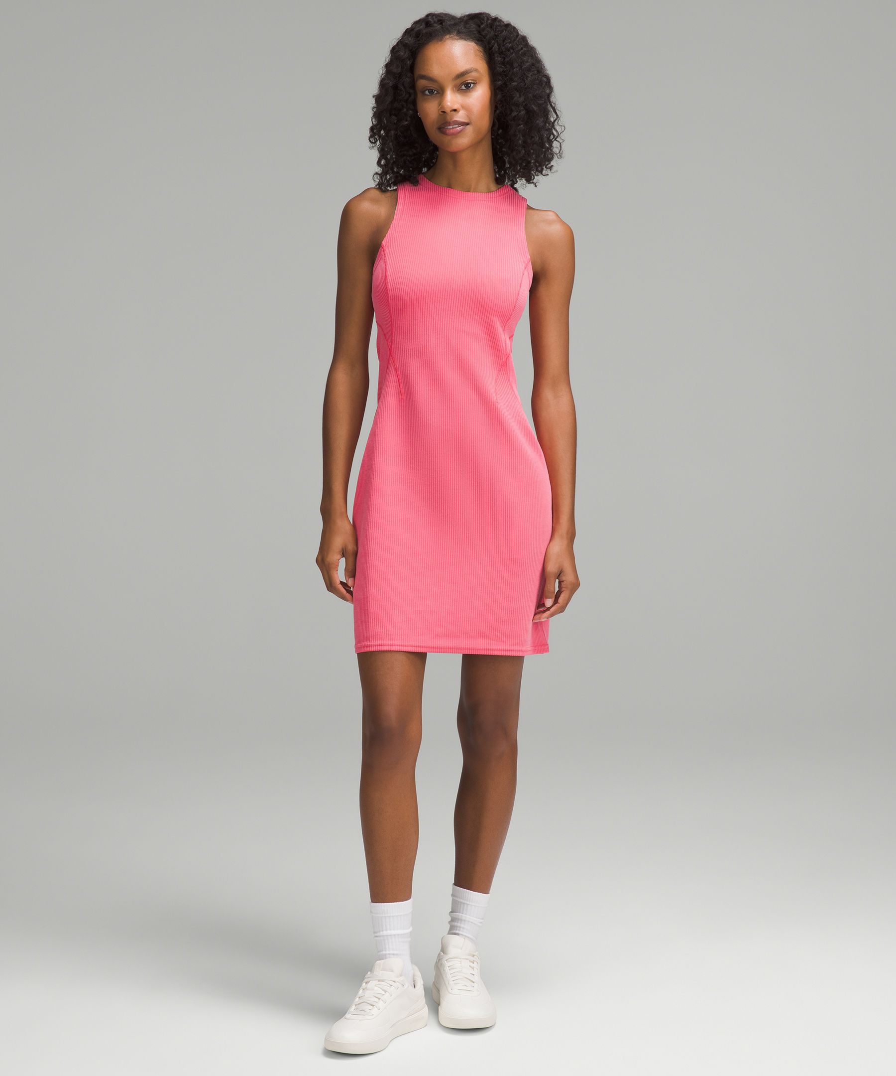 Ribbed Softstreme Slim-Fit Tank Dress - Pink