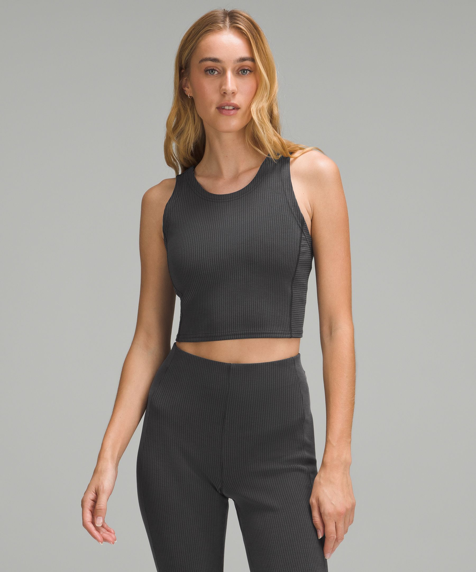 Ribbed Softstreme Cropped Tank Top, Tank Tops