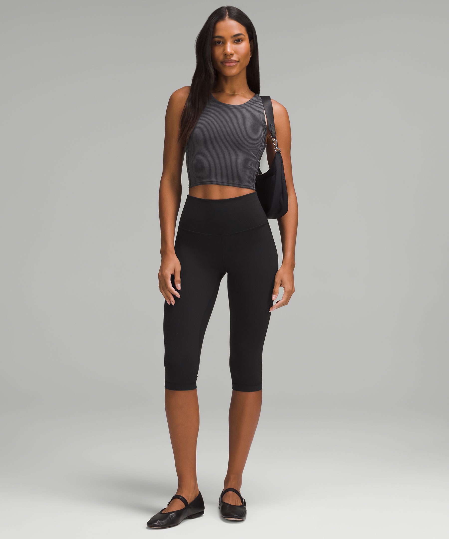 Ribbed Softstreme Cropped Tank Top, Tank Tops