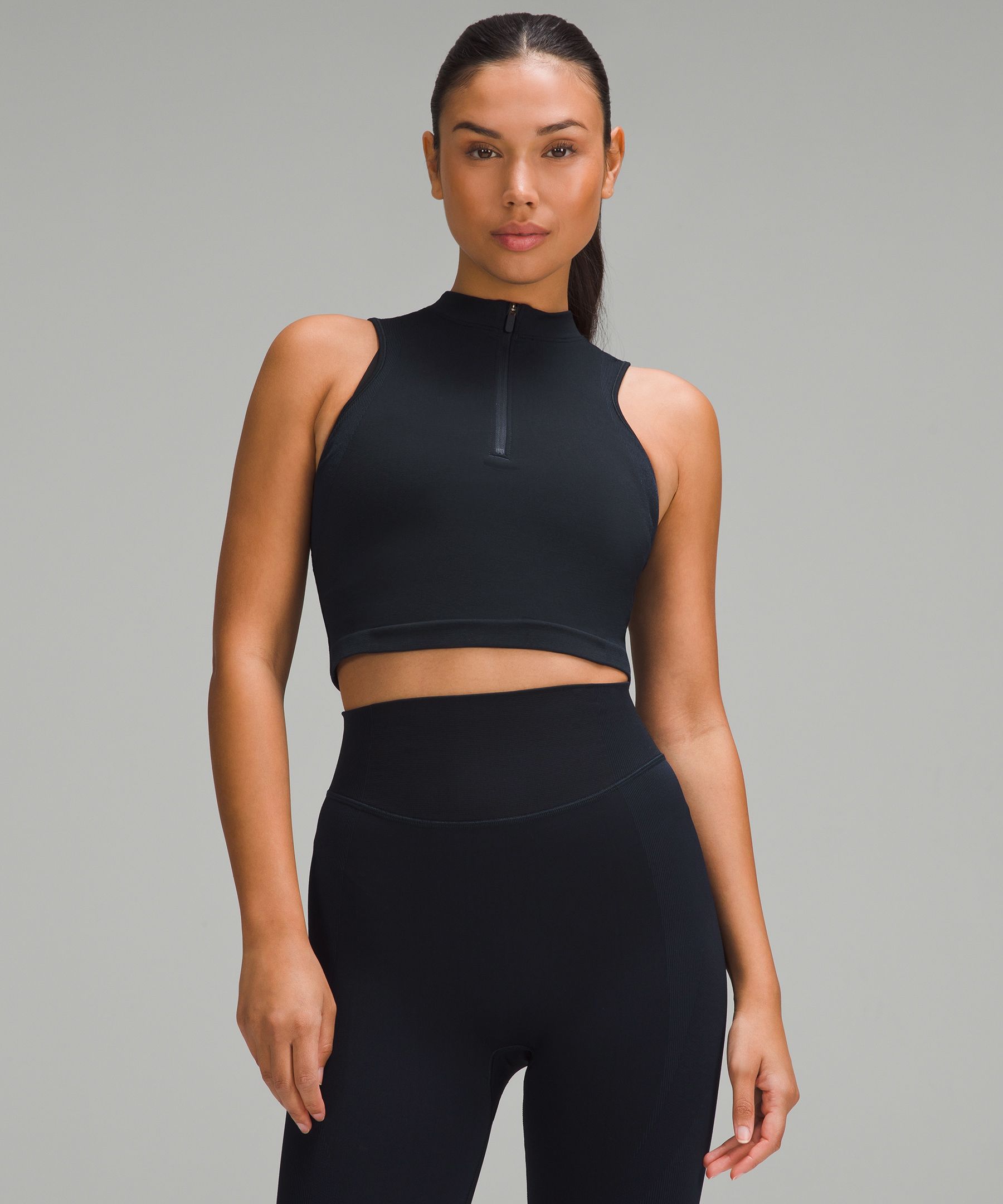 Seamless Half-Zip Training Tank Top