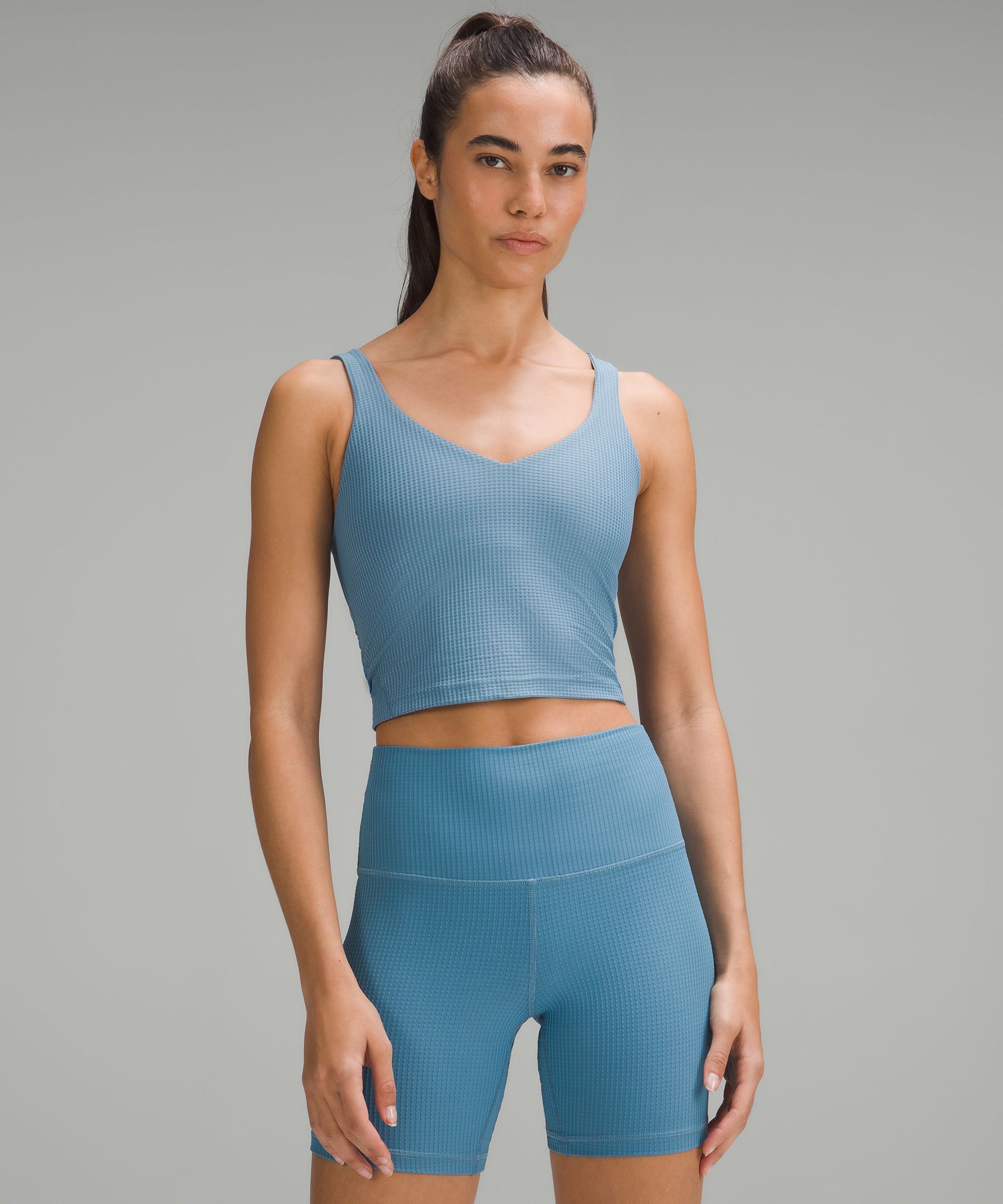 Lululemon High-Rise Yoga Short 6 *Grid Texture - Utility Blue