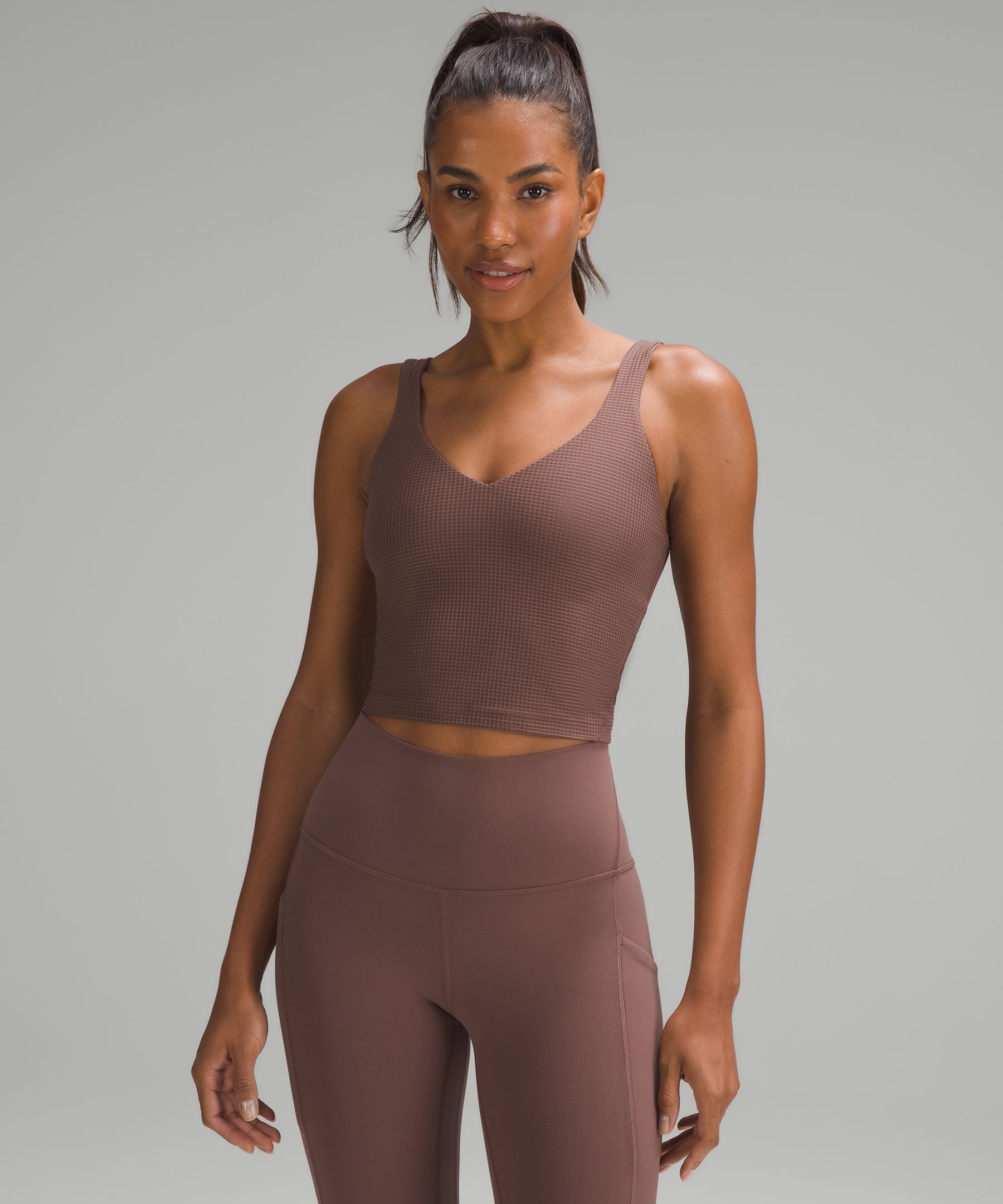 Scoop Neck Yoga Tank Top *Grid Texture