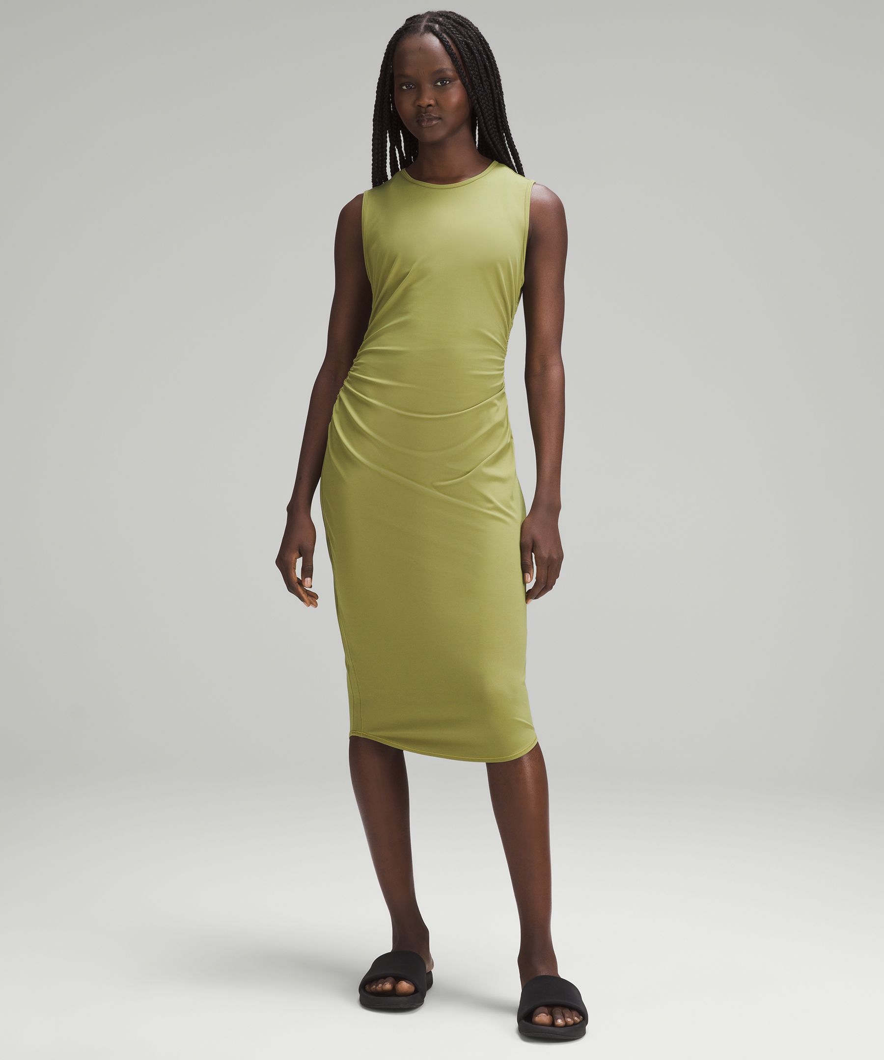 Shirred Nulu Midi Tank Dress