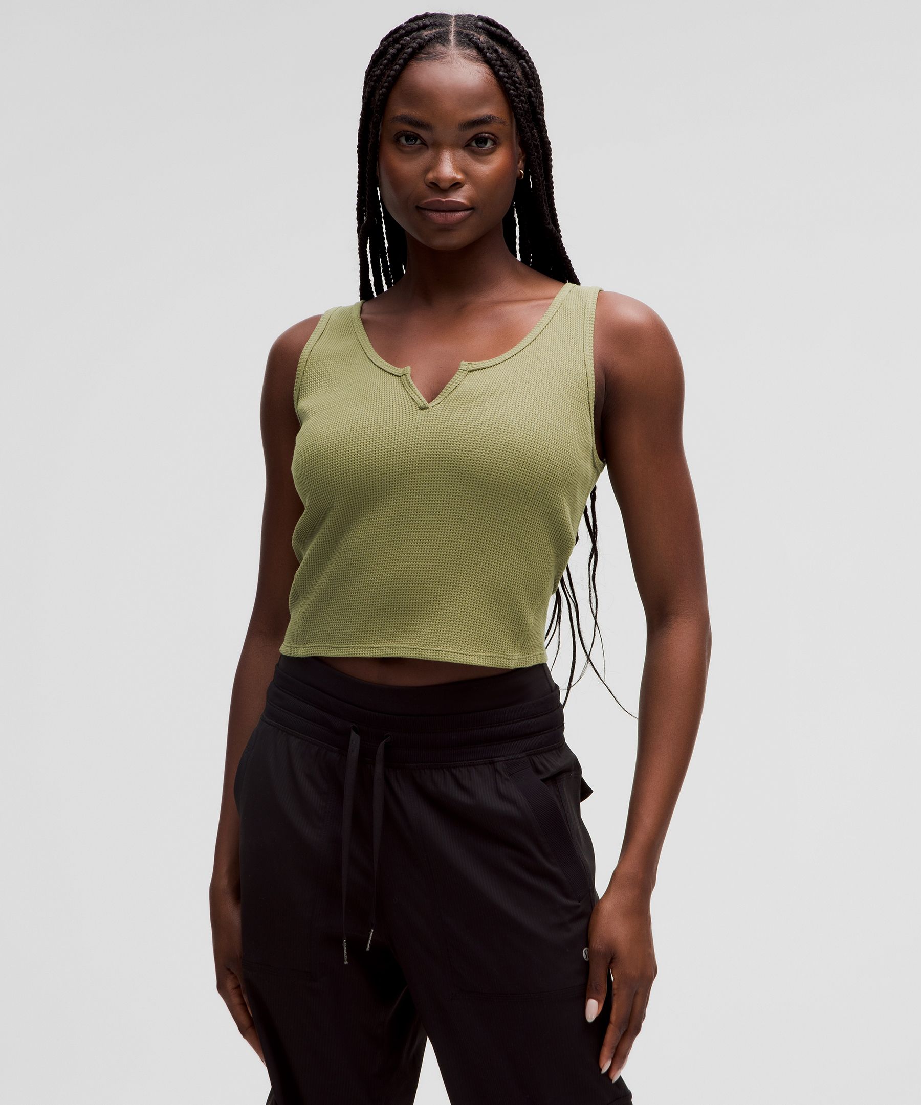 Buy RIBBED SLIM OLIVE-GREEN CAMI for Women Online in India