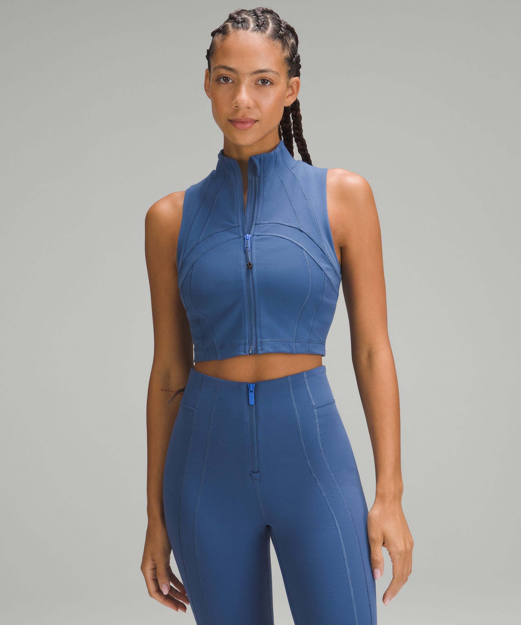 Define Cropped Full-Zip Tank Top