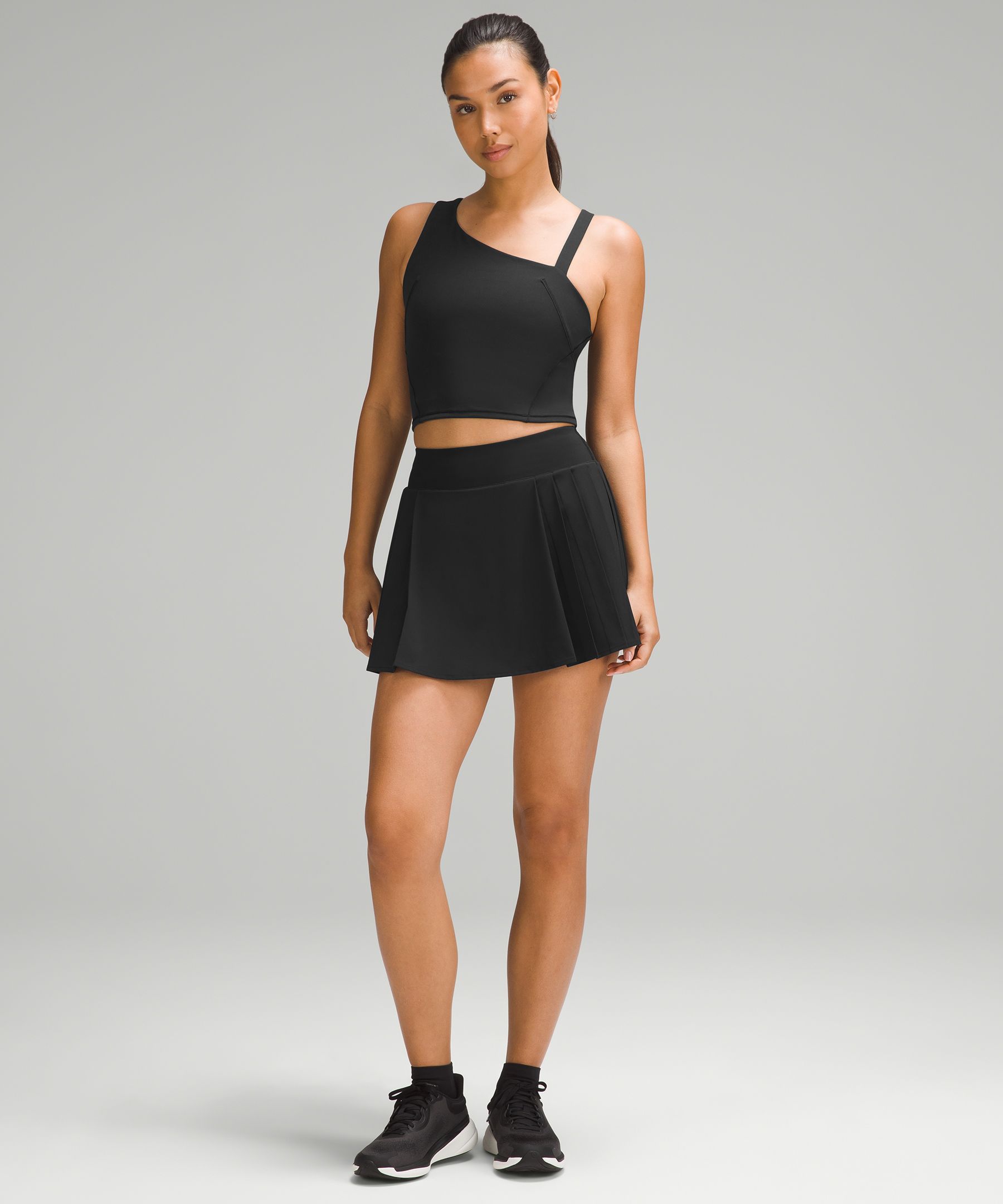 Lululemon Logo Elastic Everlux Shelf Tank Top - Black / Trench