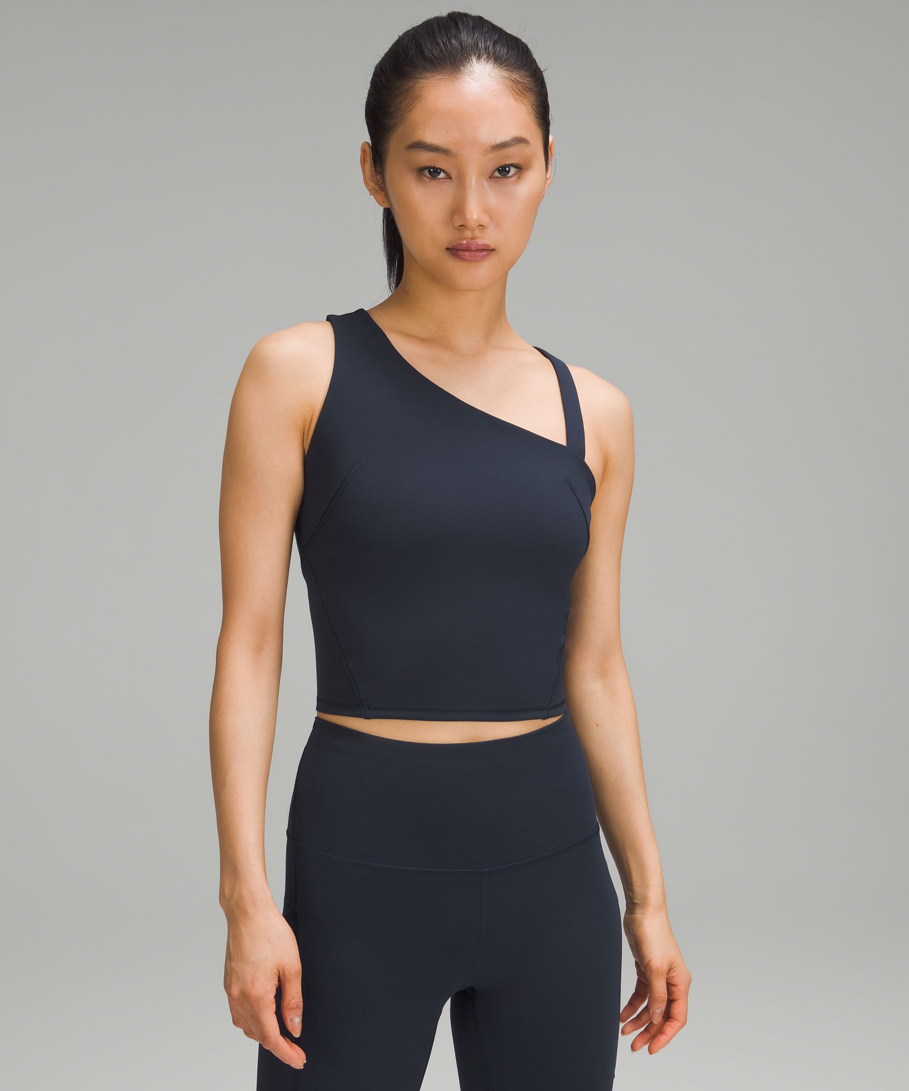 Nulu and Mesh-Back Shelf-Bra Yoga Tank Top