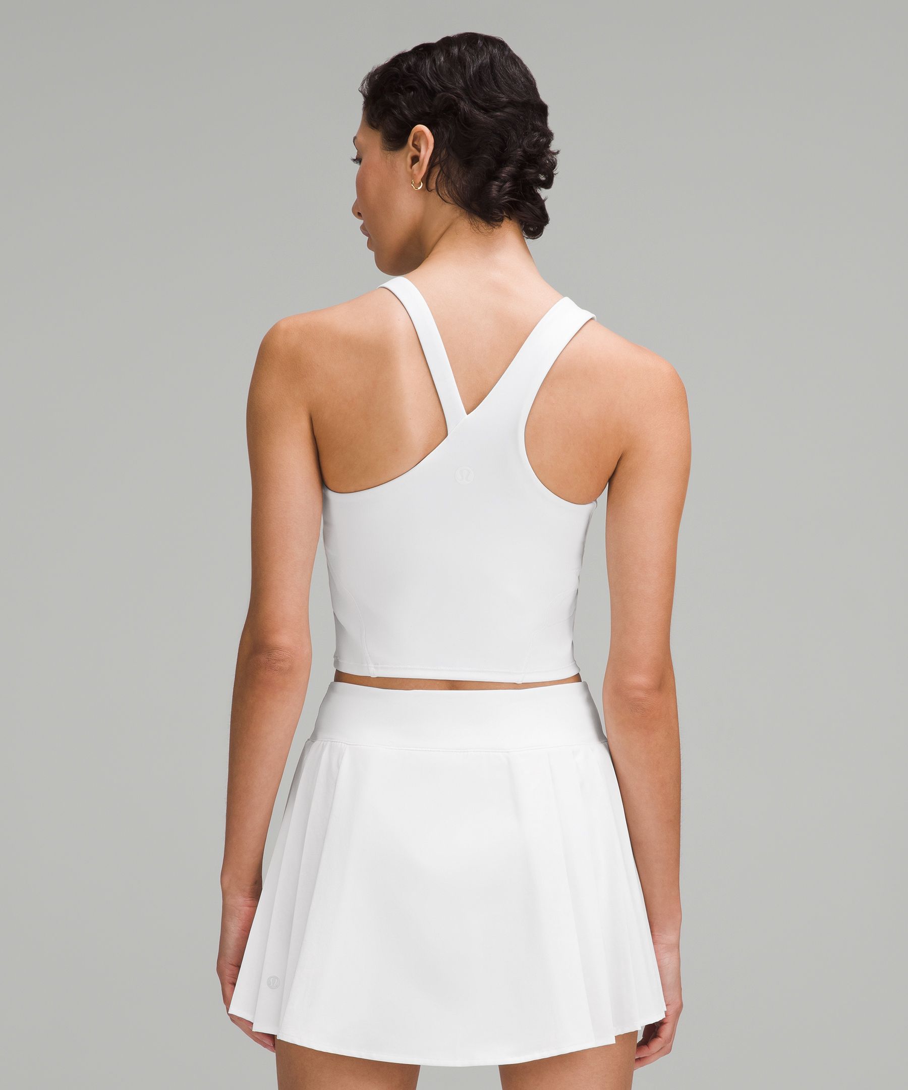 Lululemon Asymmetrical Pleated Layer Tank Top - White - lulu fanatics