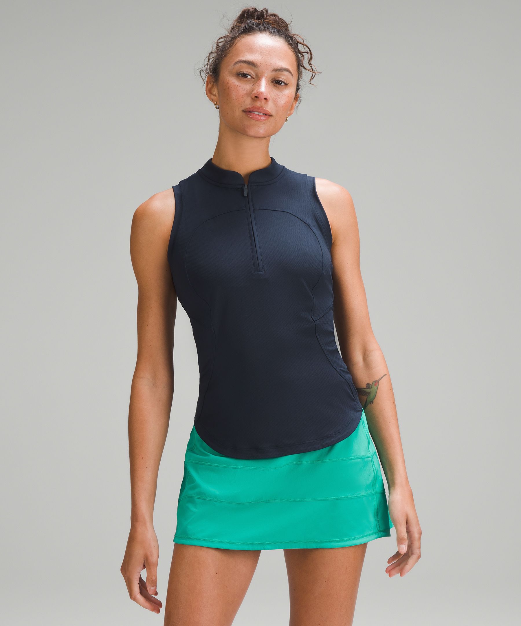 Front-Zip Mock-Neck Tennis Tank Top | Tank Tops | Lululemon UK