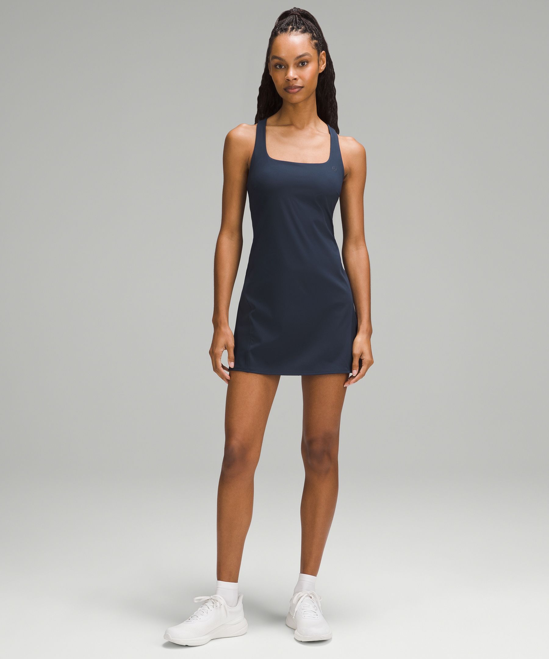 lululemon tennis dress Logo try on : r/lululemon impact activities Lululemon Scoop-Neck Pleated Linerless Tennis