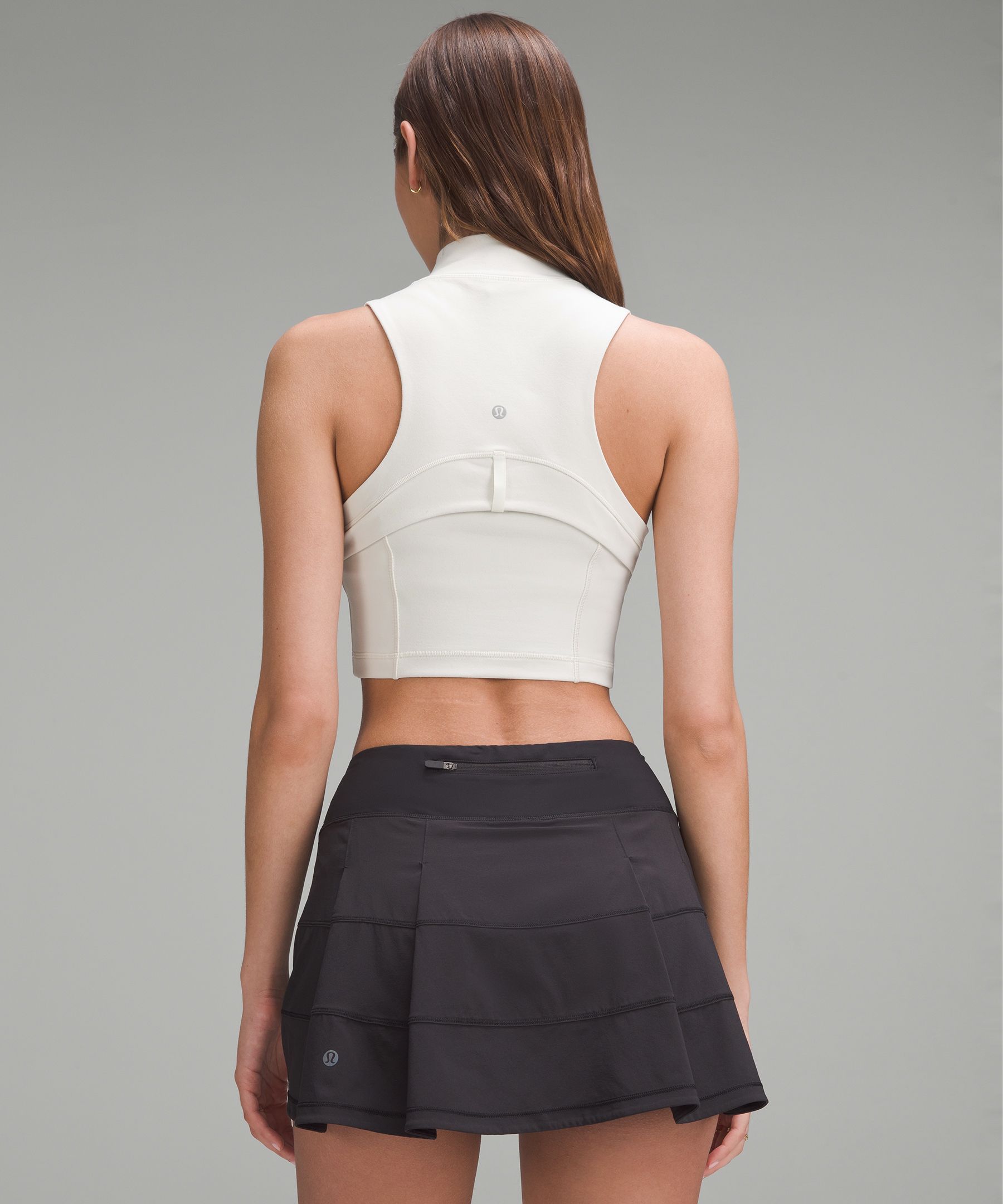 Lululemon Define Cropped Full-zip Tank Top In White