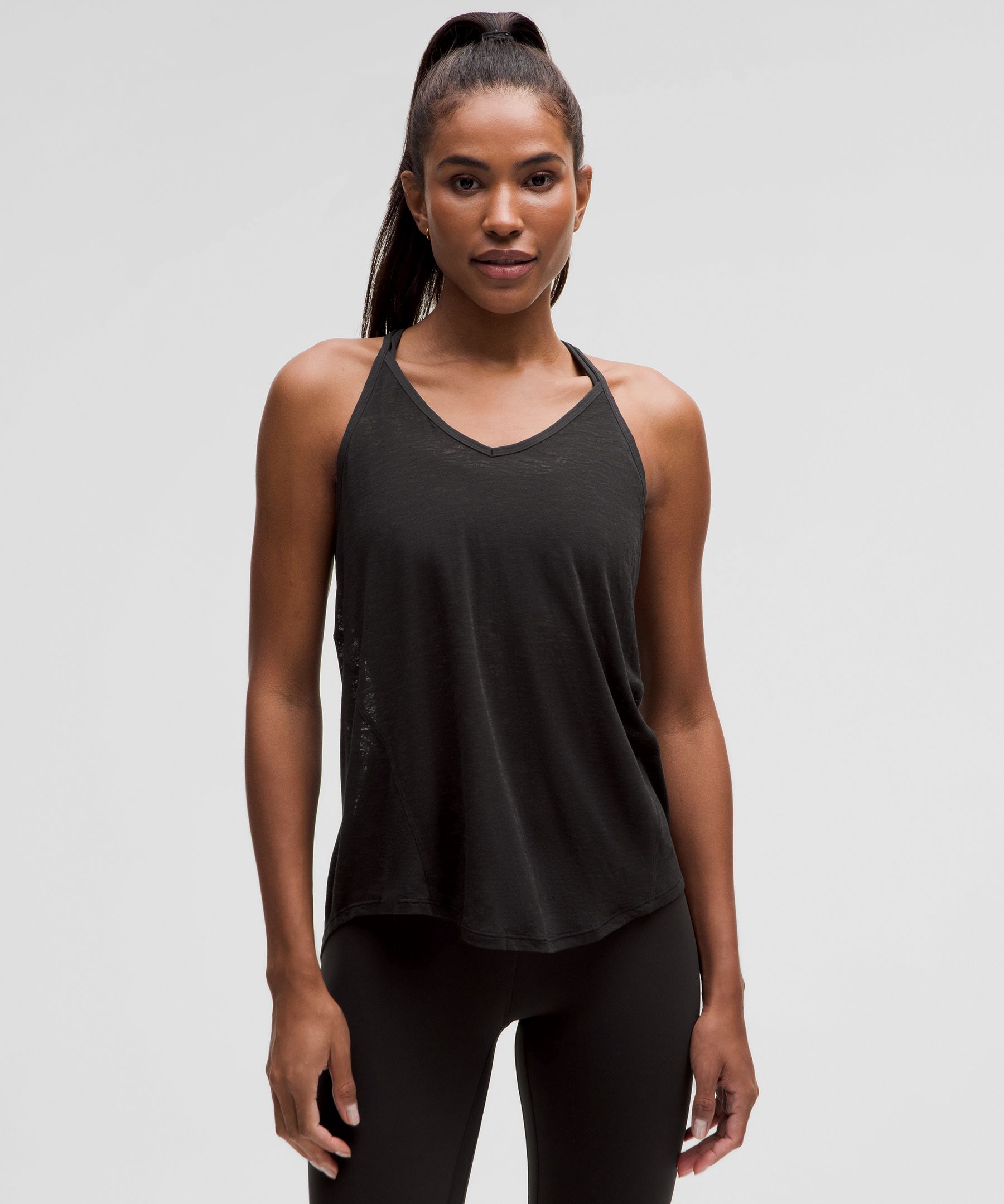 Tie back store yoga top