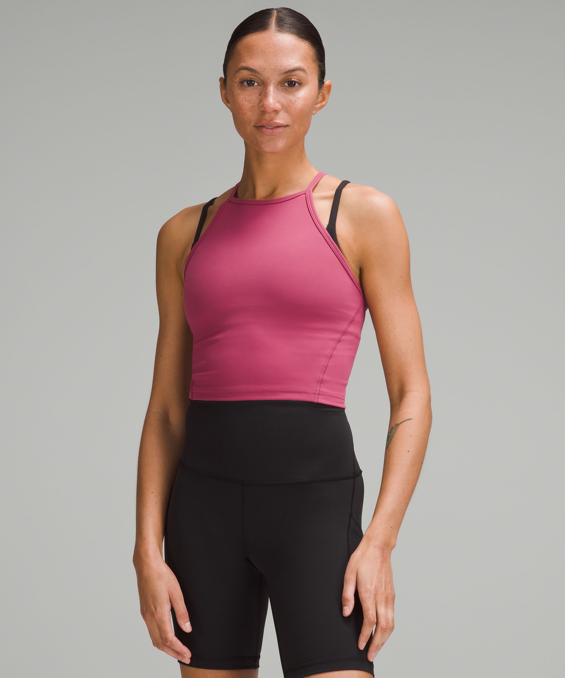 Lululemon Womens Heather Gray Built-In Sports Bra Sleeveless Tank Top Size 4