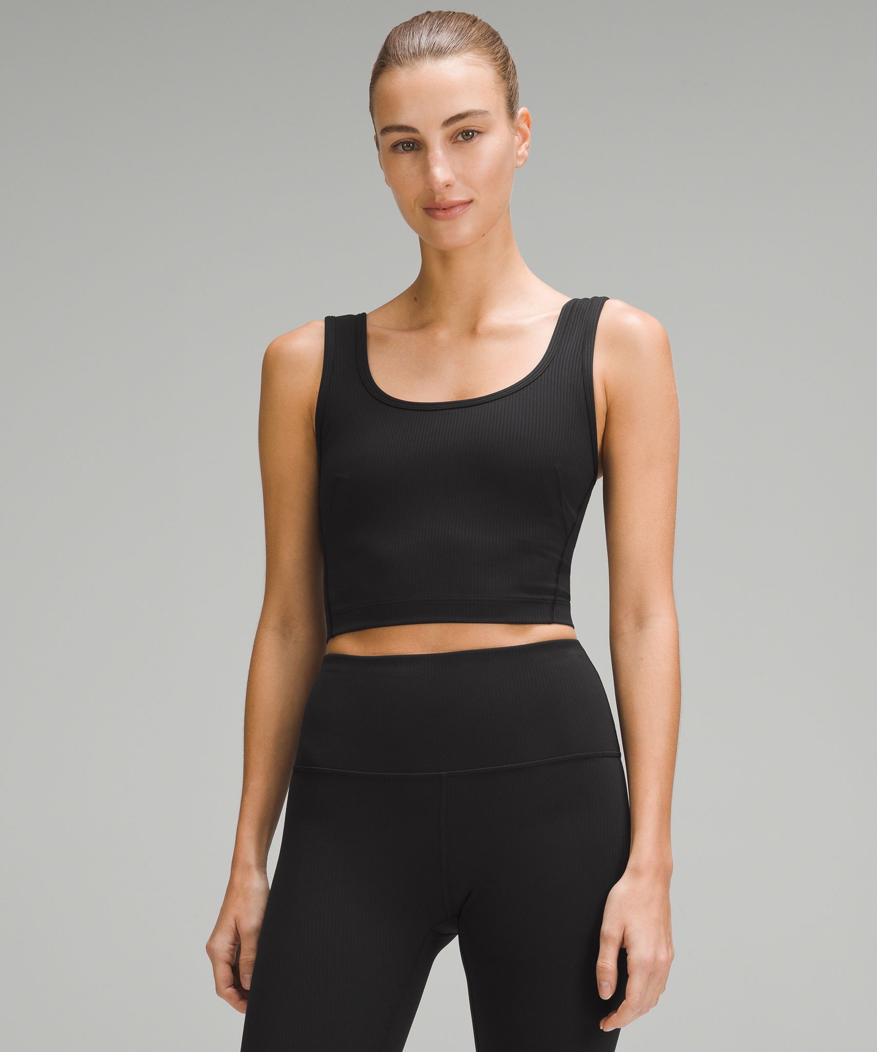 V-Cut Yoga Tank Top *Grid Texture