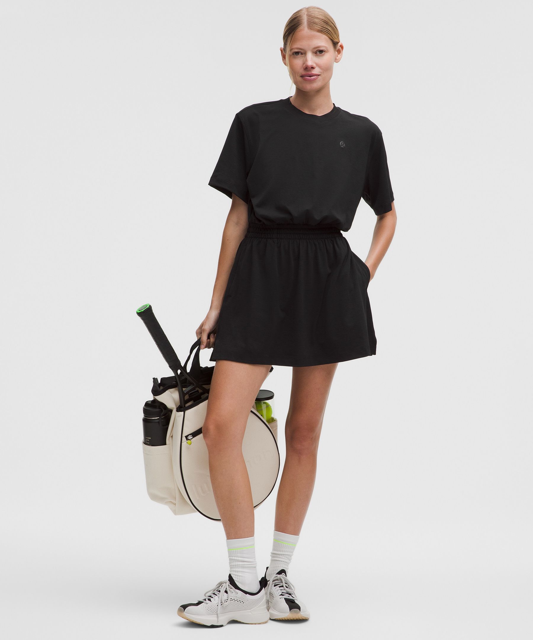 Smocked-Waist T-Shirt Dress