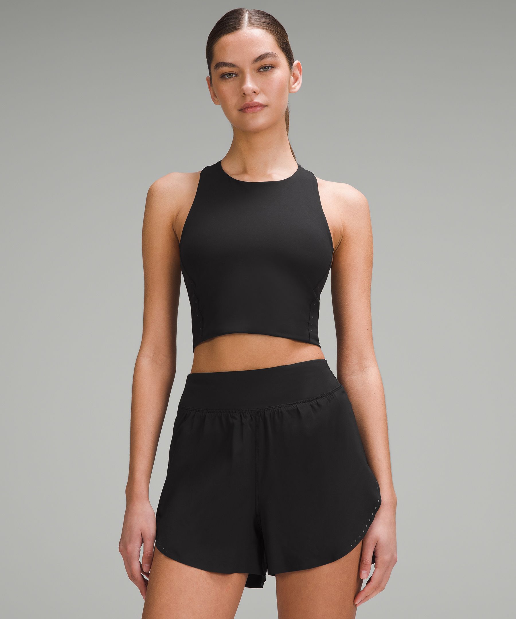 Lululemon Swift Speed Cropped Tank Top In Black