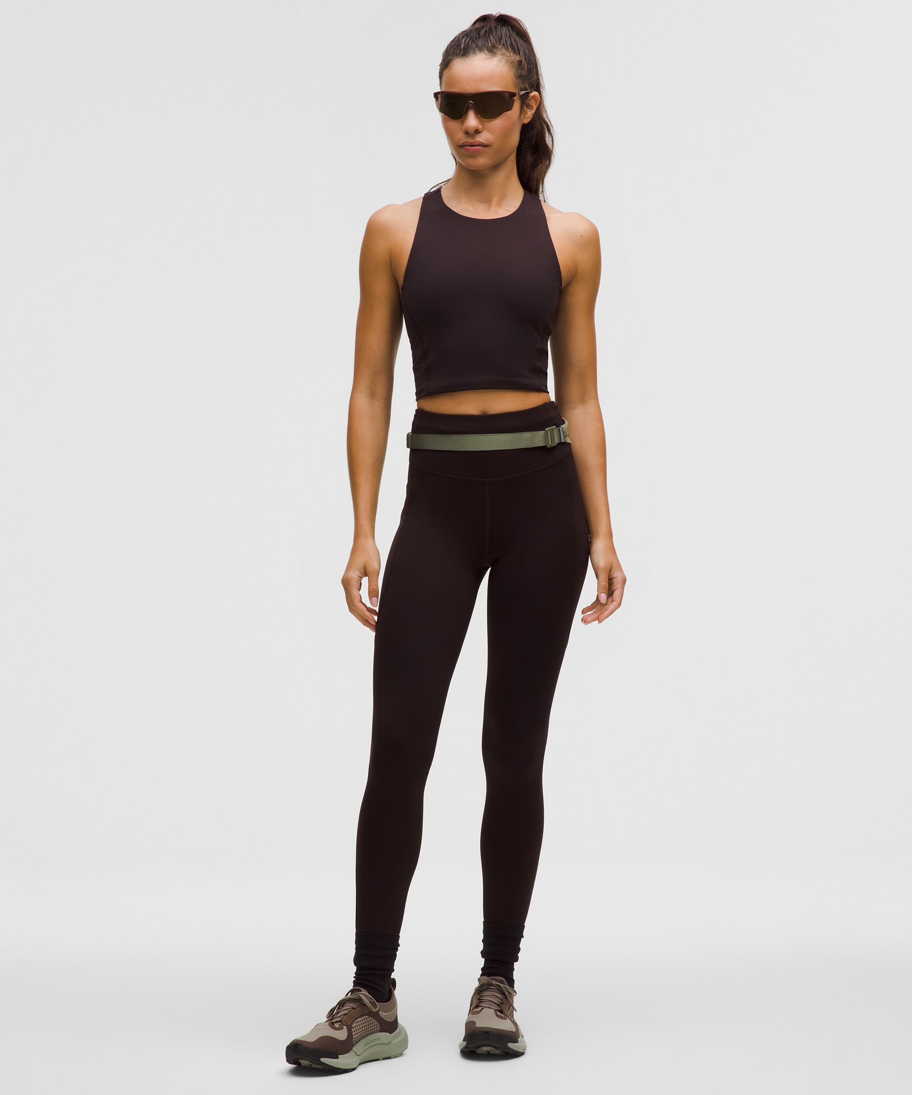 Lululemon Swift Speed Cropped Tank Top In Brown