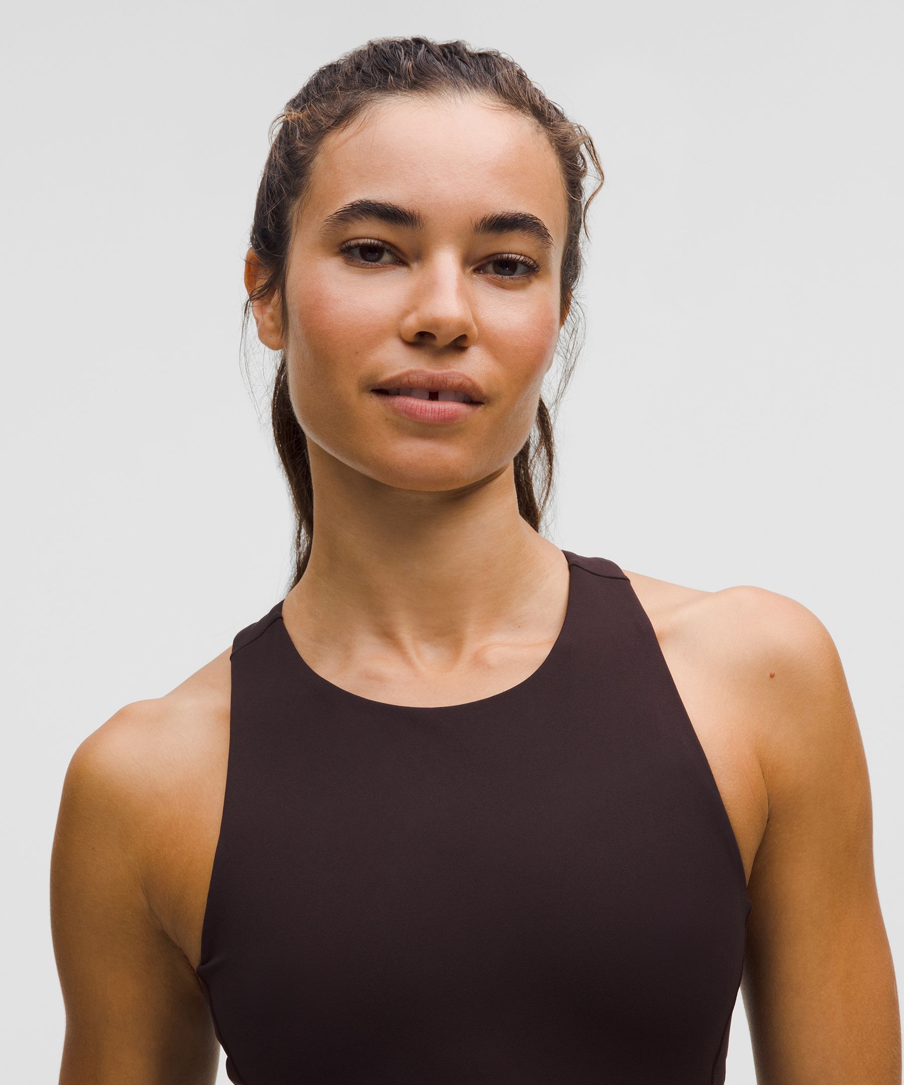 Lululemon Swift Speed Cropped Tank Top In Brown