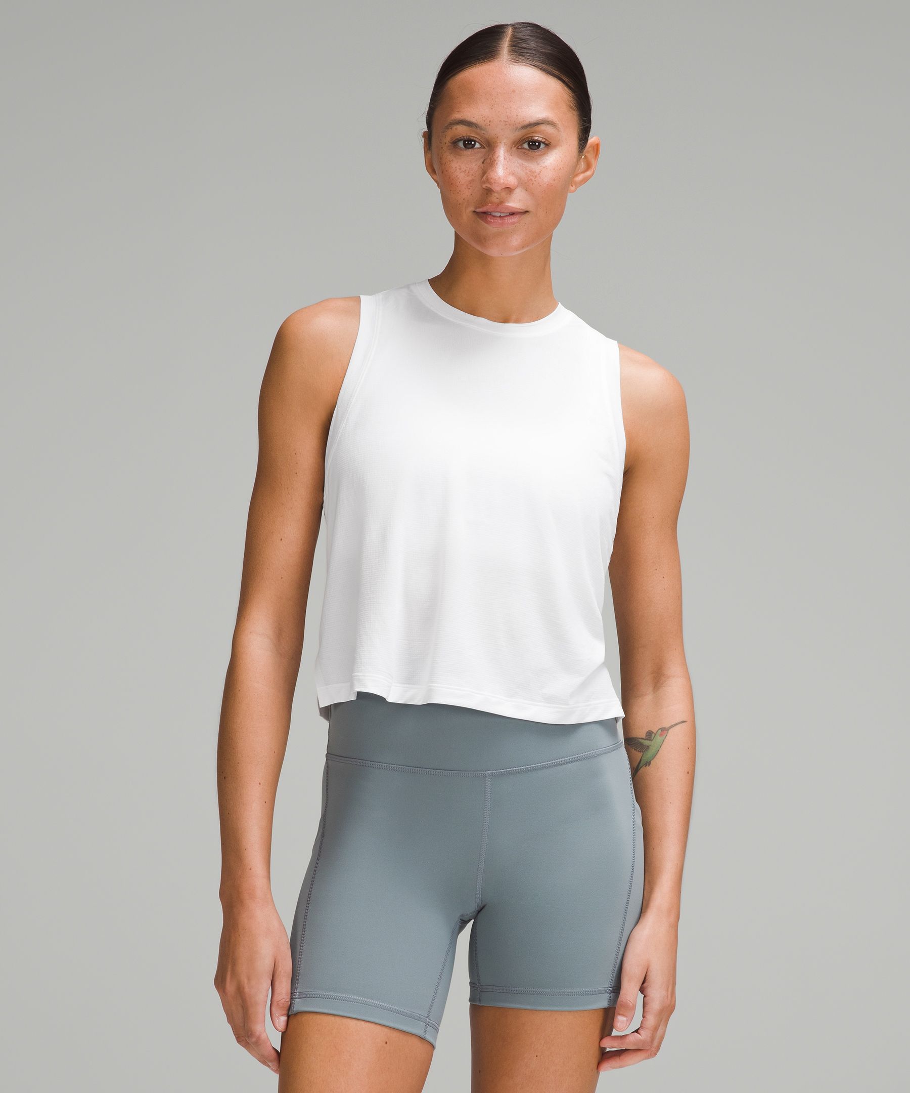 LULULEMON Run For Your Life Tank size 2 Grey Womens Top Built in